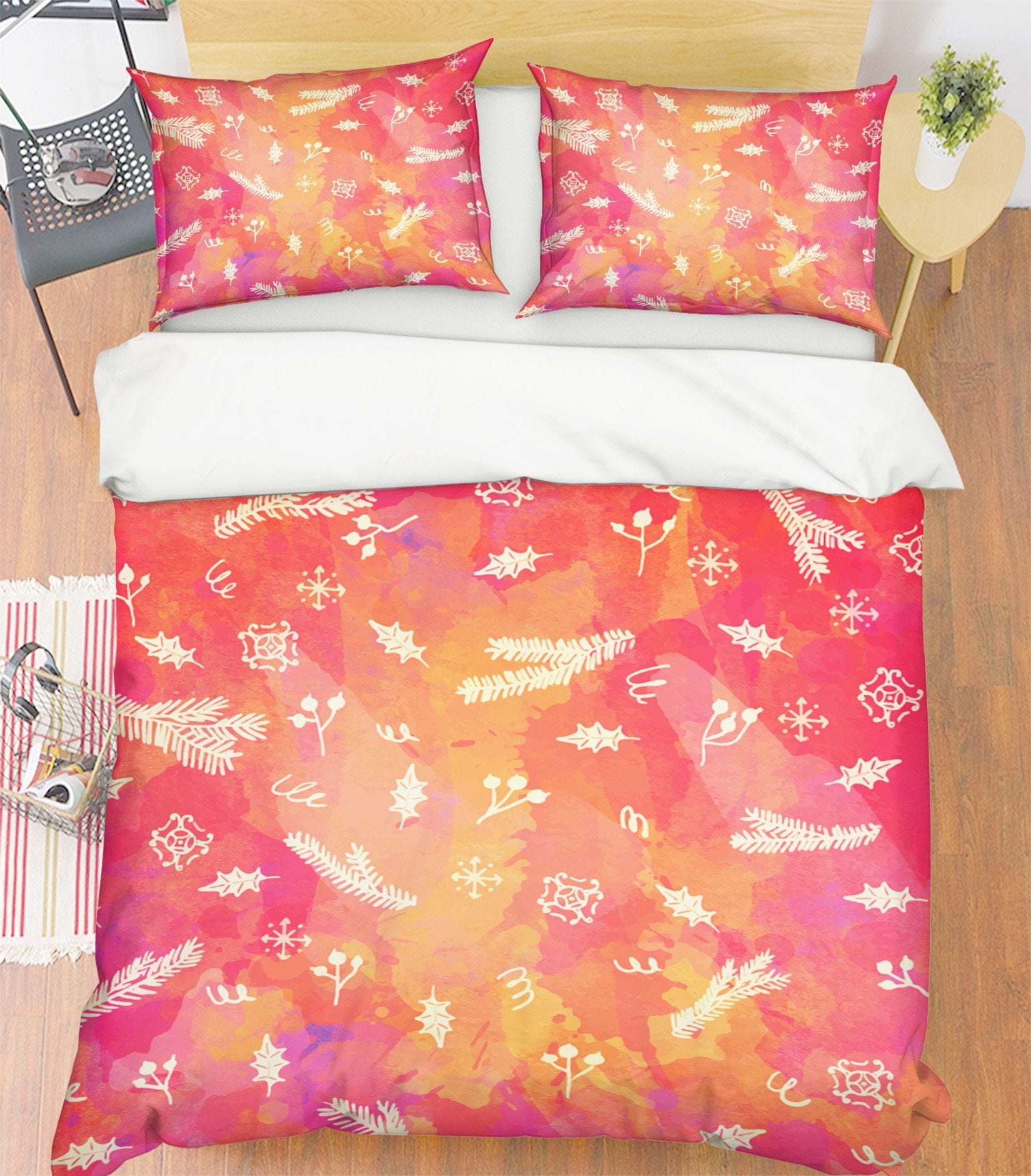 3D Christmas Falling Leaves 20 Bed Pillowcases Quilt Quiet Covers AJ Creativity Home