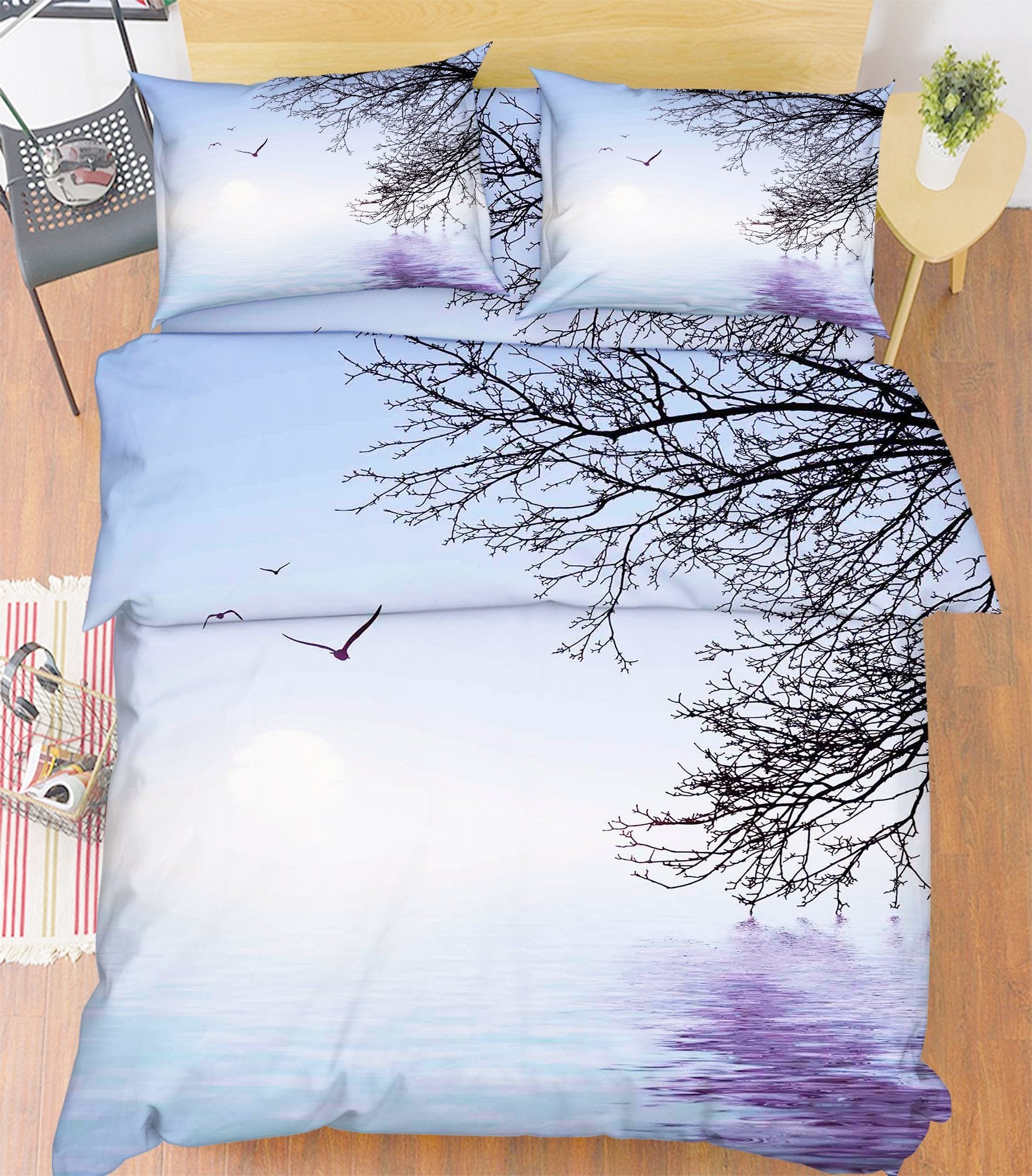 3D Sea Flowering Branches 84 Bed Pillowcases Quilt Wallpaper AJ Wallpaper