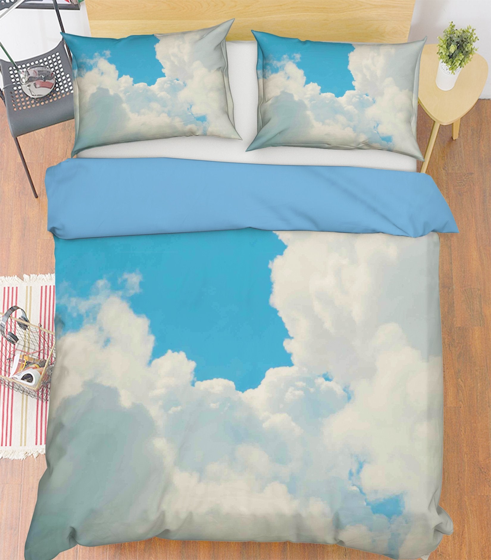 3D White Clouds 050 Bed Pillowcases Quilt Wallpaper AJ Wallpaper
