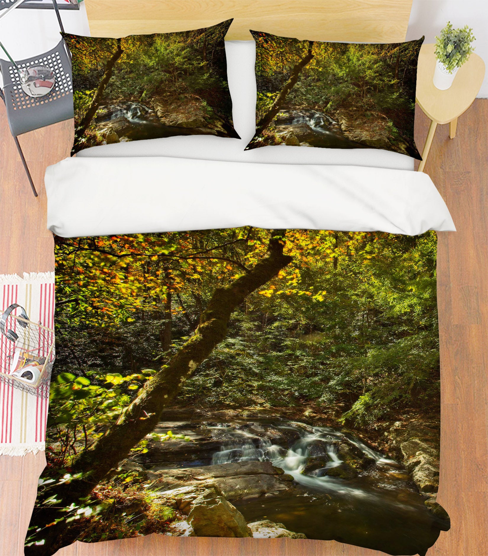3D Tranquil Creek 2137 Kathy Barefield Bedding Bed Pillowcases Quilt