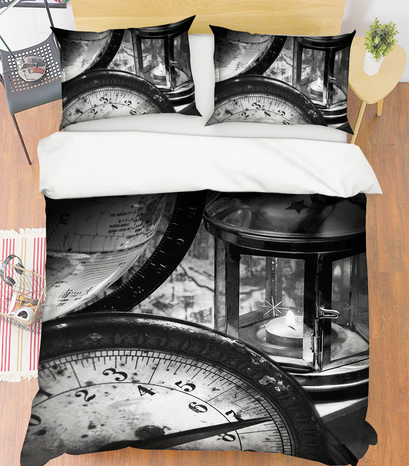 3D Table Oil Lamp 085 Bed Pillowcases Quilt