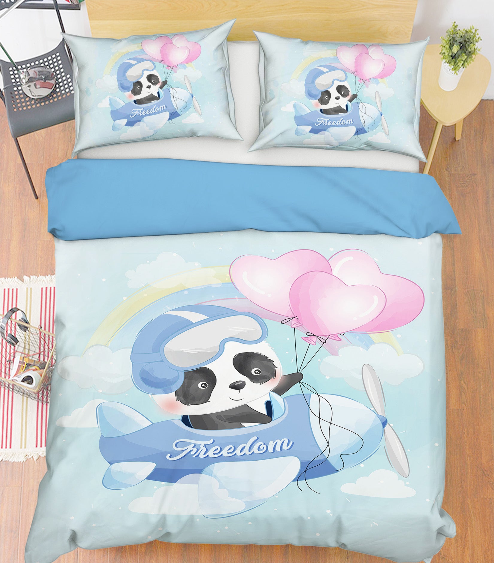3D Airplane Panda 63220 Bed Pillowcases Quilt