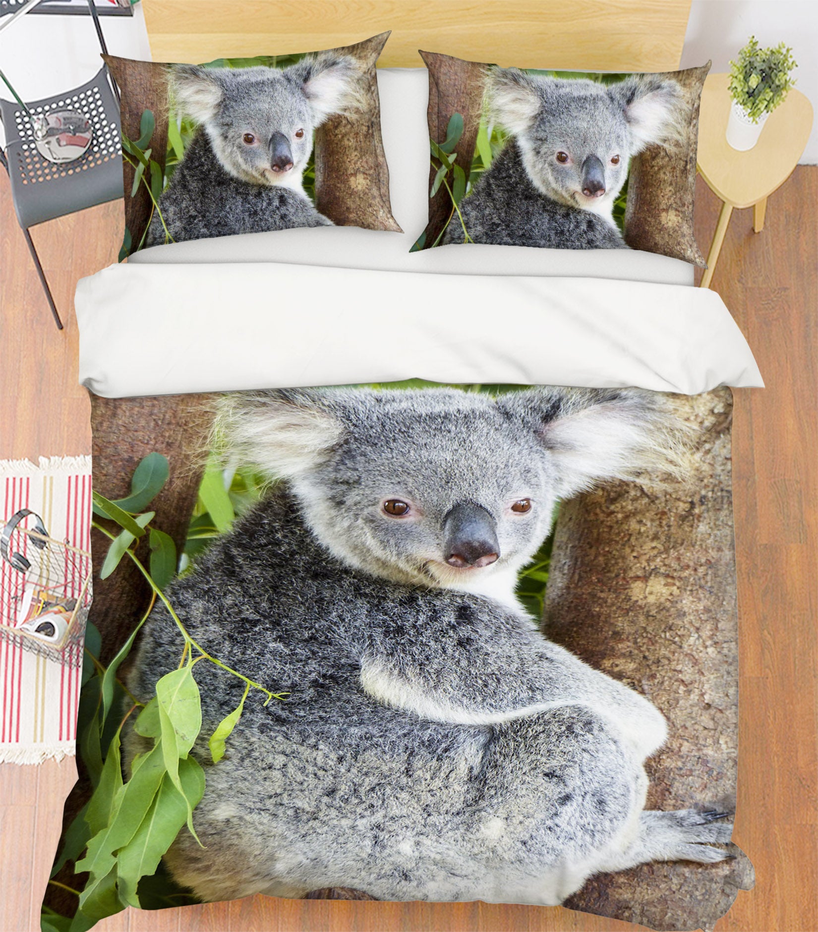 3D Koala Trees 080 Bed Pillowcases Quilt