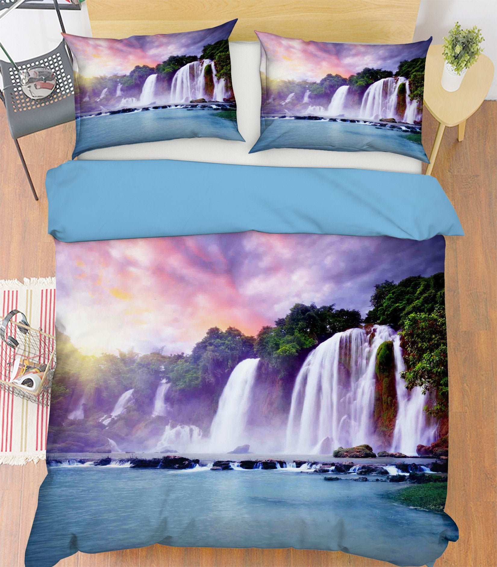 3D Waterfall River 095 Bed Pillowcases Quilt Wallpaper AJ Wallpaper