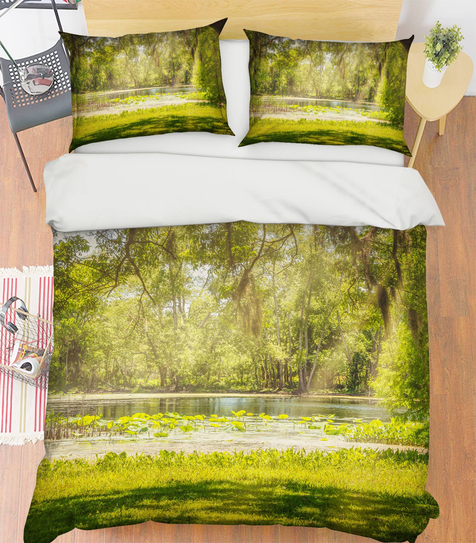 3D Lakeside Grass Tree 8572 Beth Sheridan Bedding Bed Pillowcases Quilt