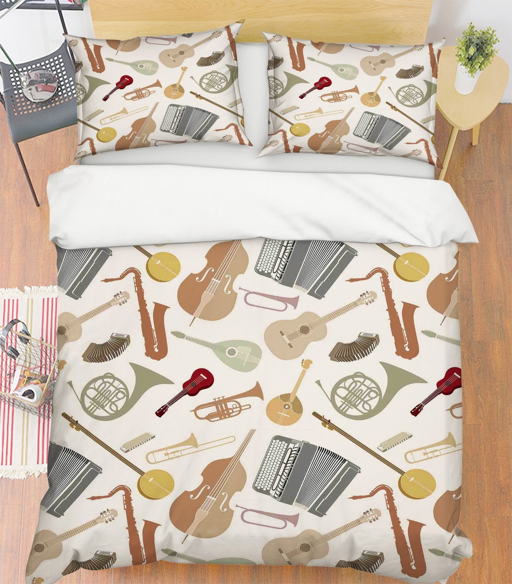 3D Musical Instruments 036 Bed Pillowcases Quilt Wallpaper AJ Wallpaper