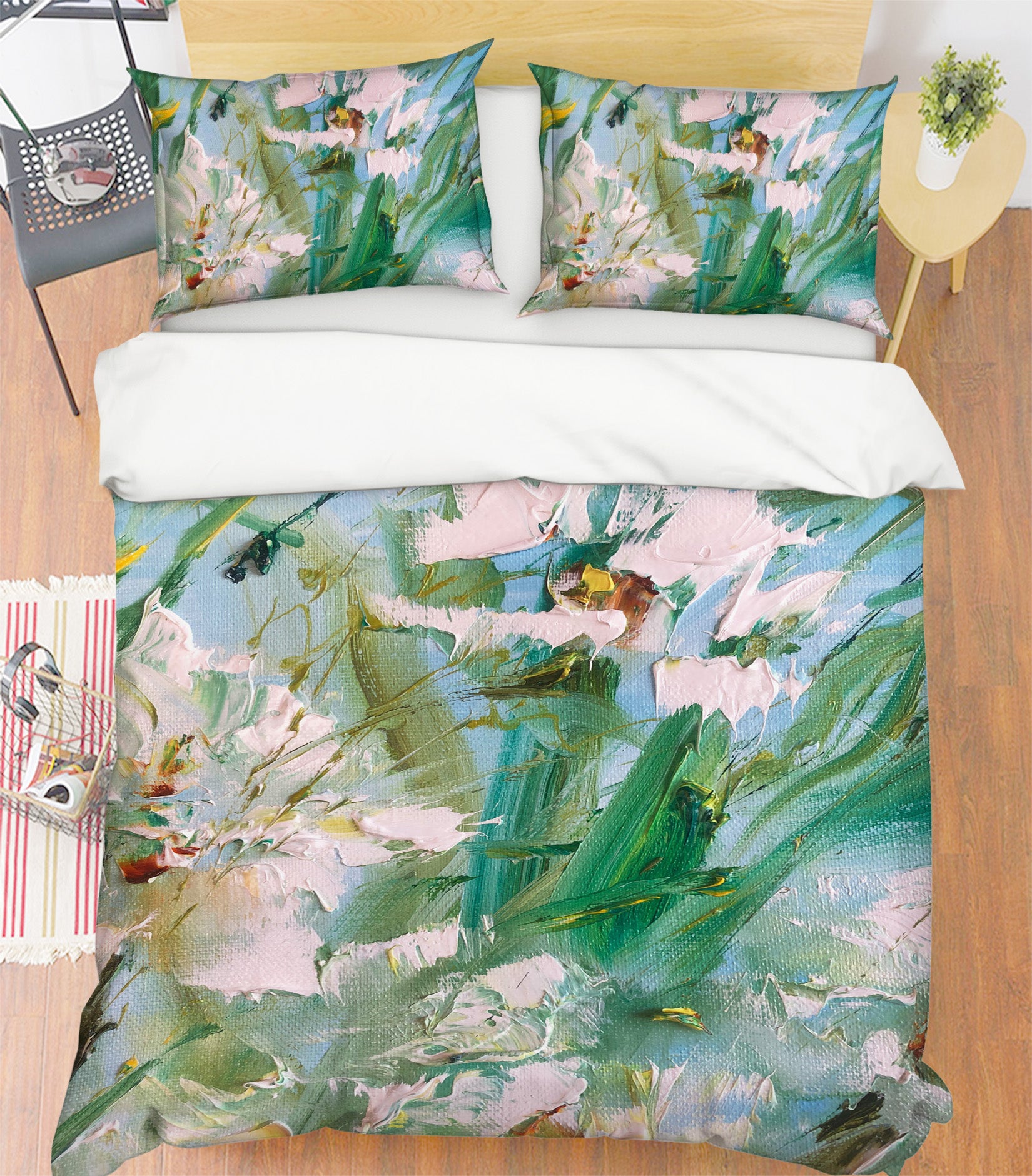 3D White Paint Flower 589 Skromova Marina Bedding Bed Pillowcases Quilt