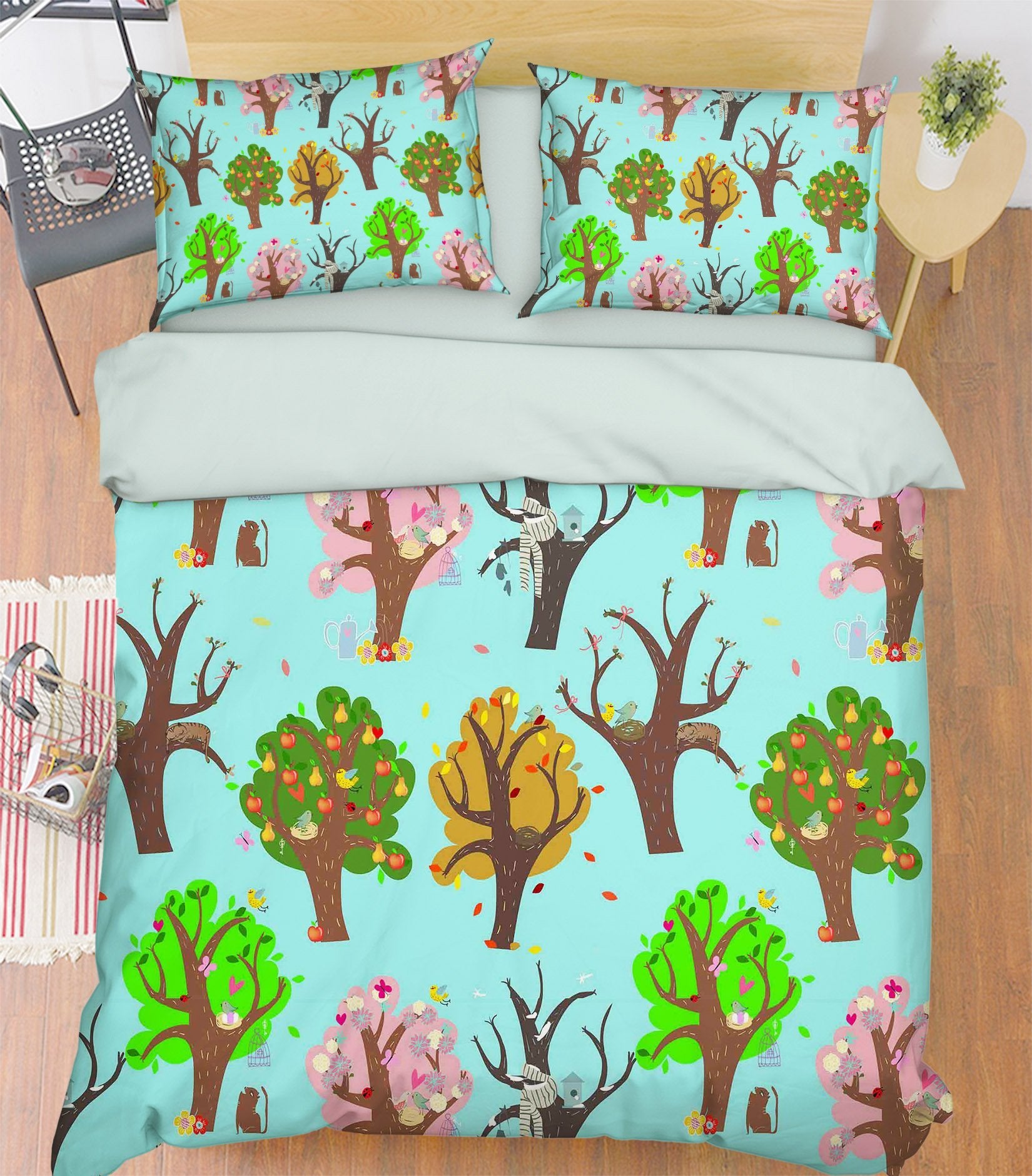 3D Fruit Trees Animals 199 Bed Pillowcases Quilt Wallpaper AJ Wallpaper