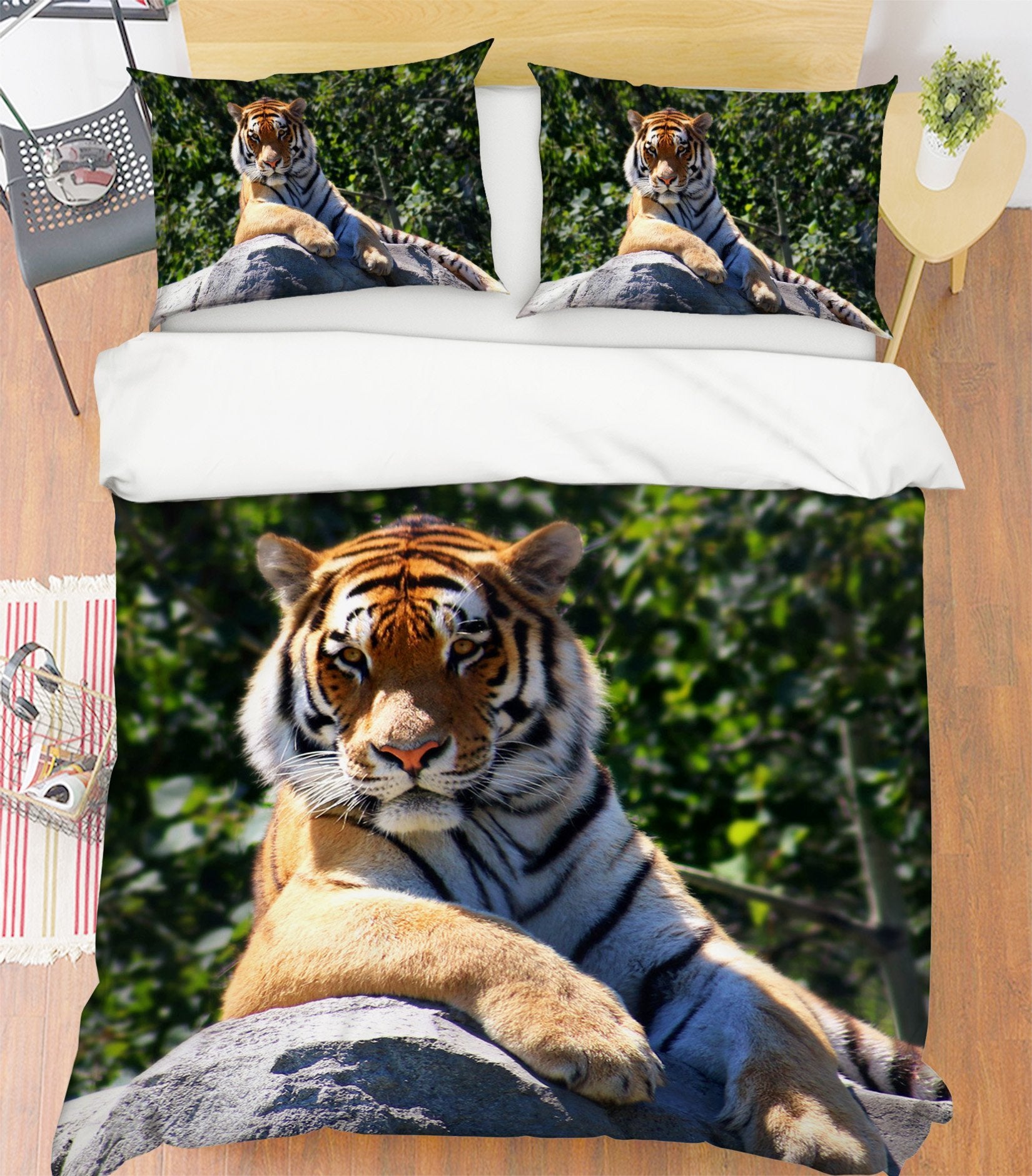 3D Tiger King 2005 Bed Pillowcases Quilt Quiet Covers AJ Creativity Home