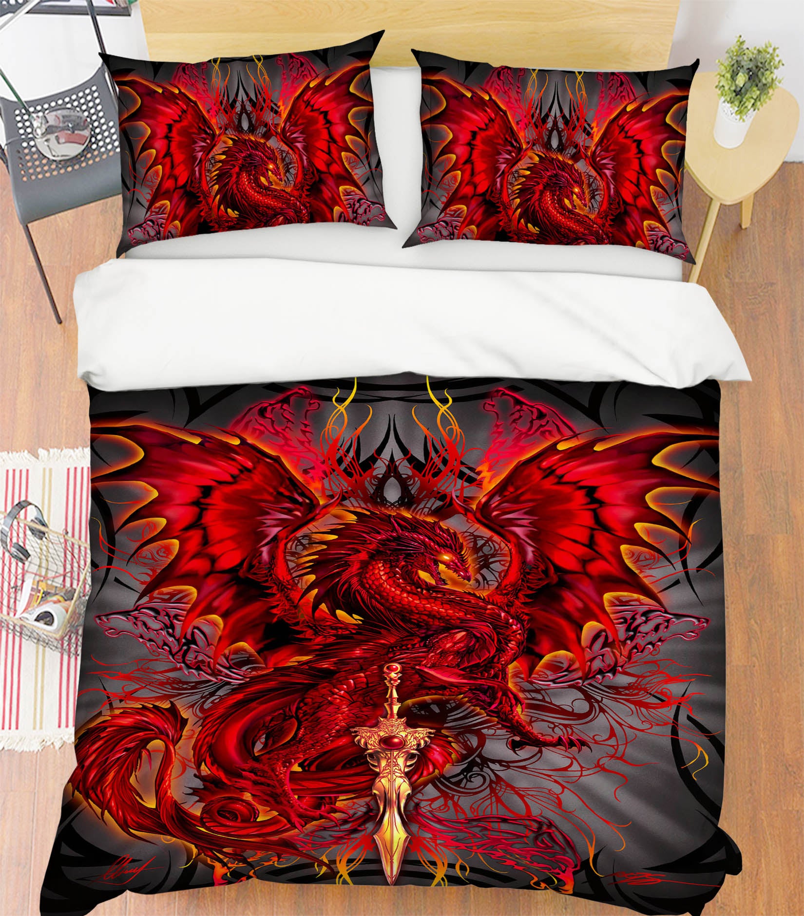 3D Red Dragon 8314 Ruth Thompson Bedding Bed Pillowcases Quilt Cover Duvet Cover