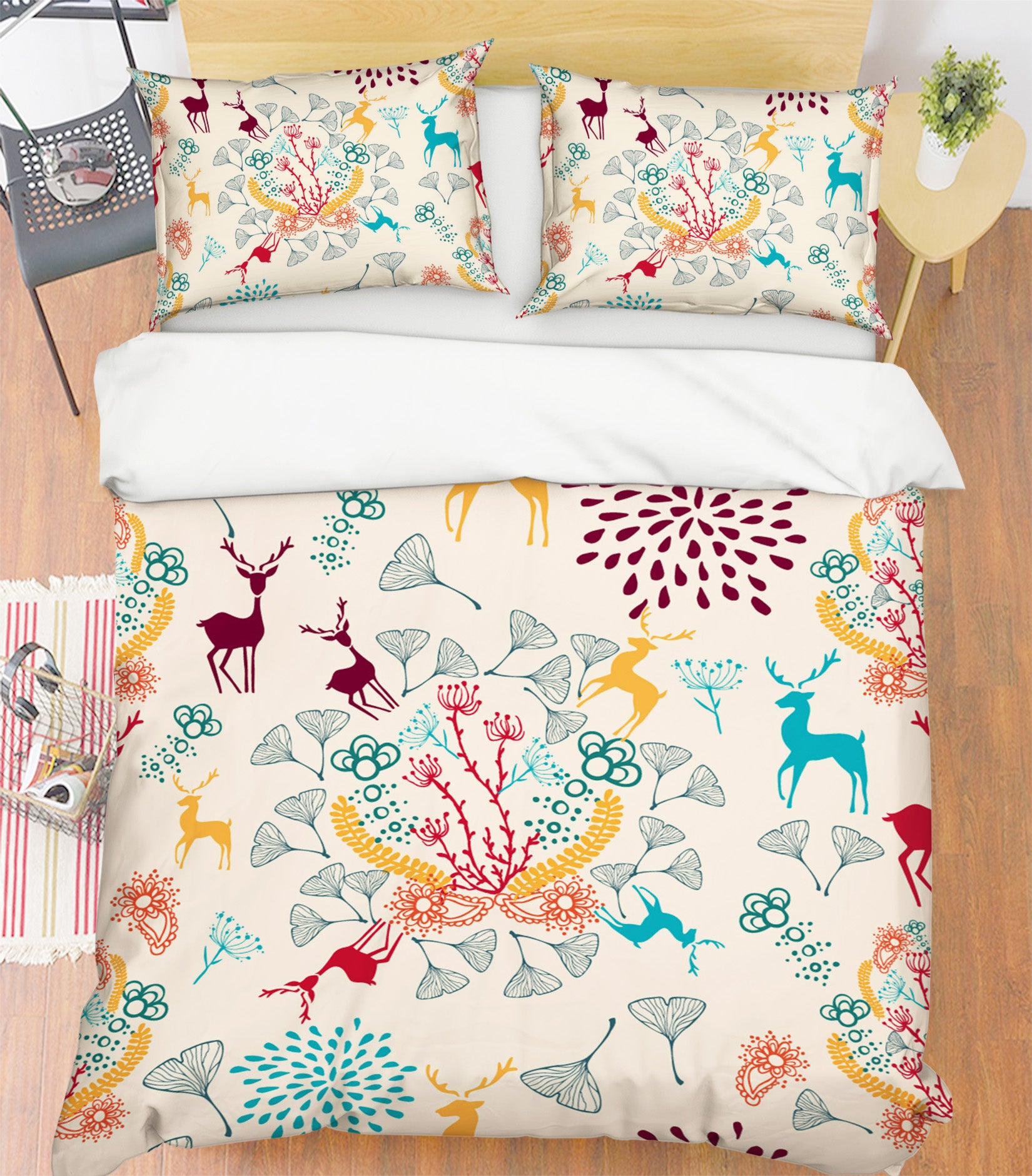 3D Deer Tree 31117 Christmas Quilt Duvet Cover Xmas Bed Pillowcases