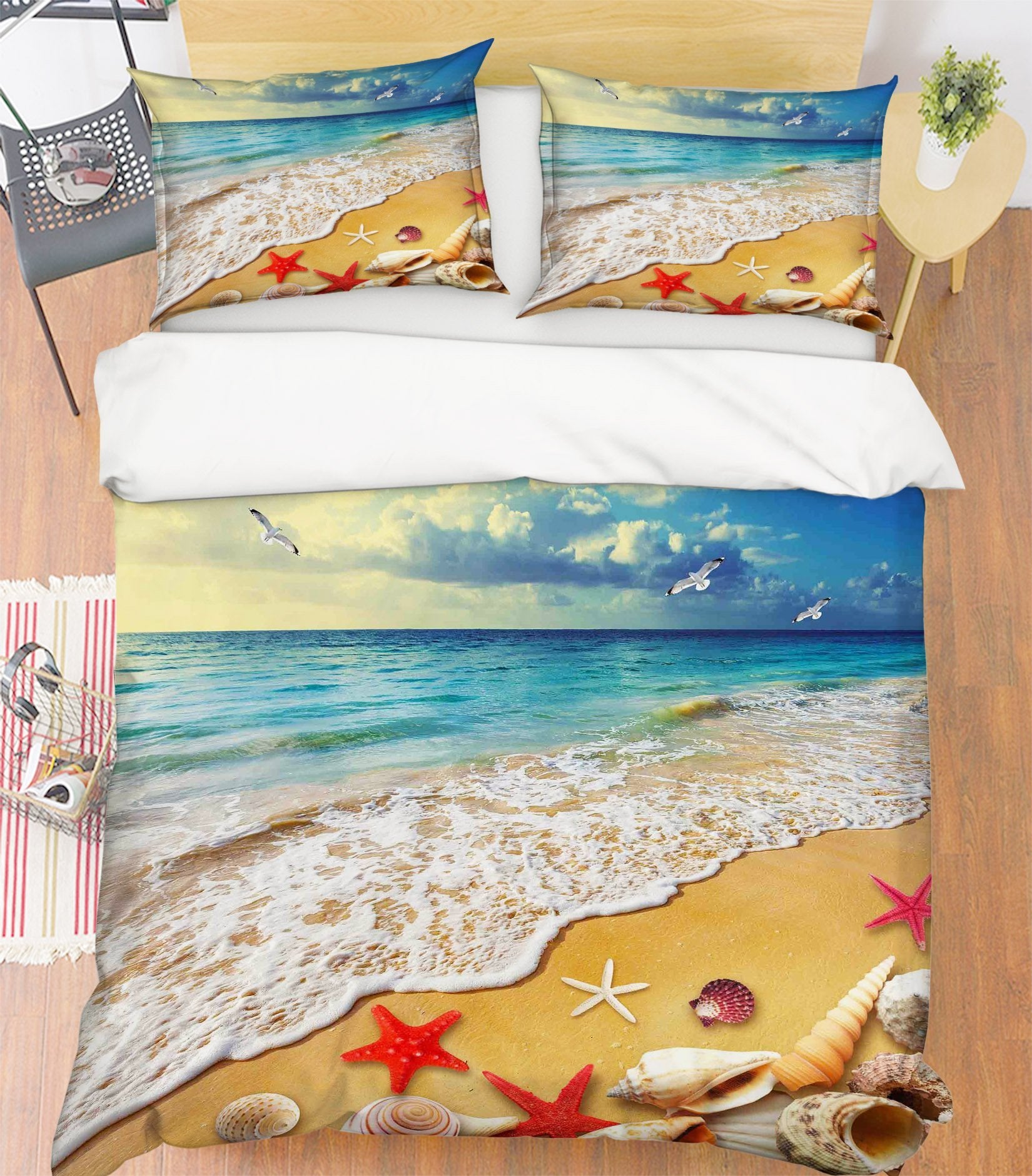 3D Beach Starfish 212 Bed Pillowcases Quilt Wallpaper AJ Wallpaper