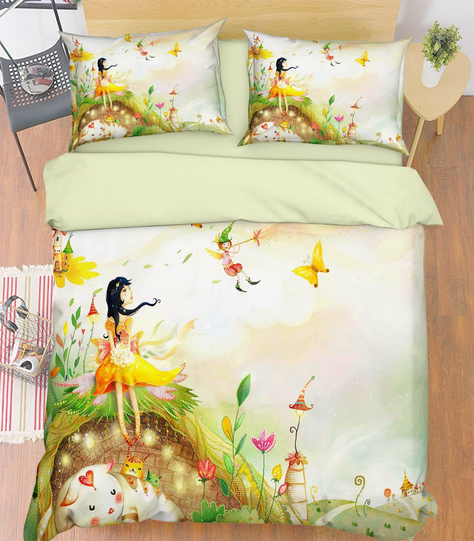 3D Flowers Elves 336 Bed Pillowcases Quilt Wallpaper AJ Wallpaper