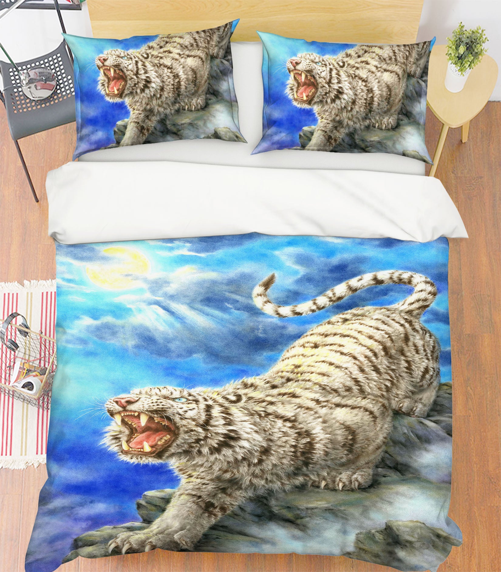 3D Tiger Cloud 5957 Kayomi Harai Bedding Bed Pillowcases Quilt Cover Duvet Cover