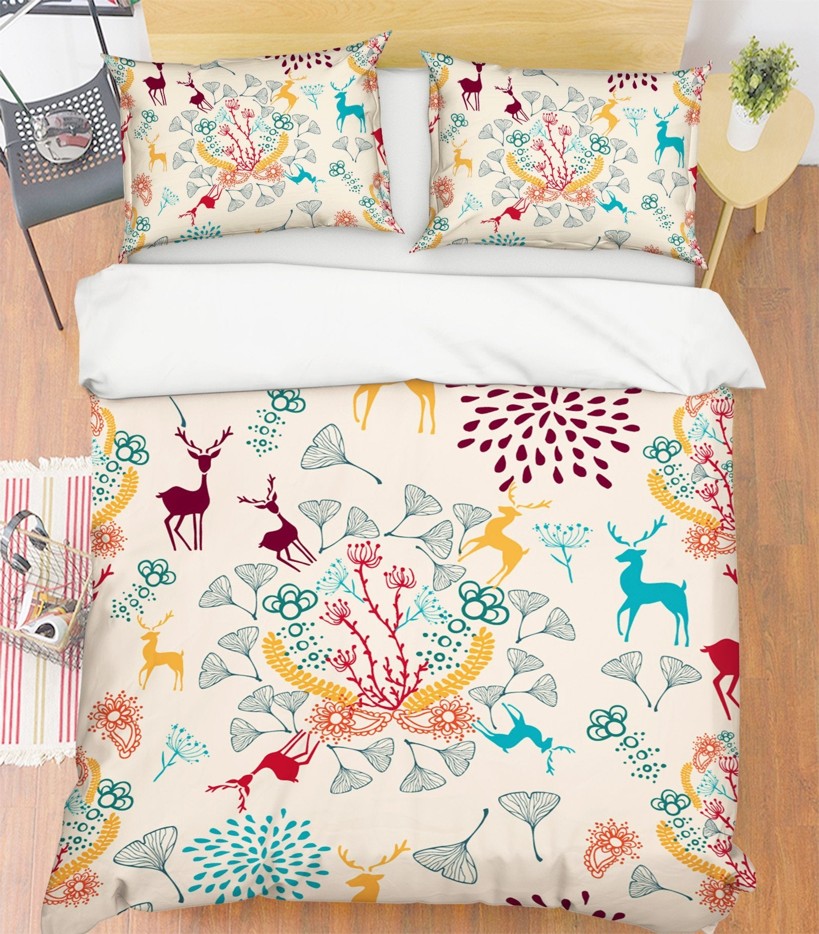 3D Christmas Faceless Deer 23 Bed Pillowcases Quilt Quiet Covers AJ Creativity Home