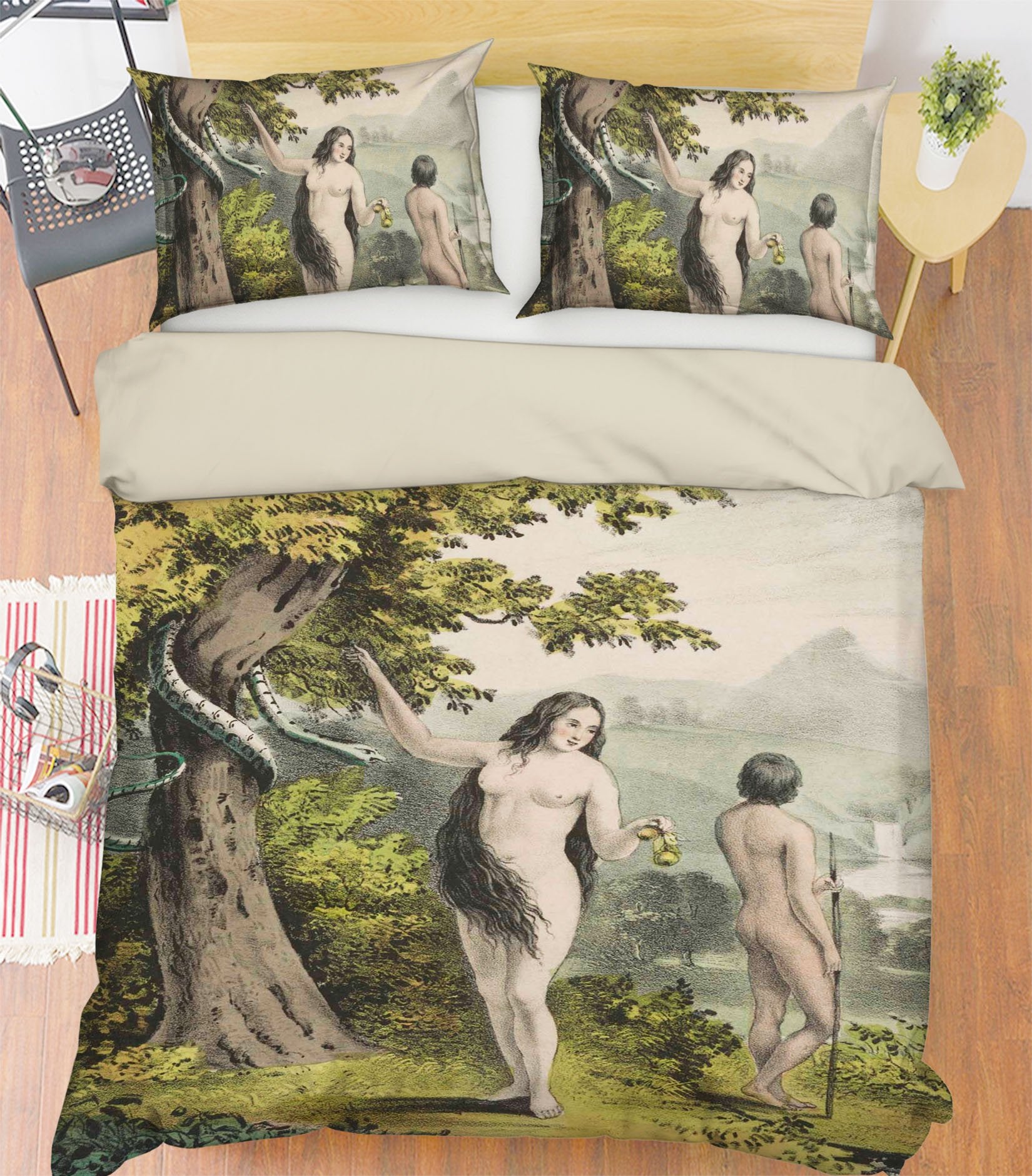 3D Adam Eve 2018 Andrea haase Bedding Bed Pillowcases Quilt Quiet Covers AJ Creativity Home