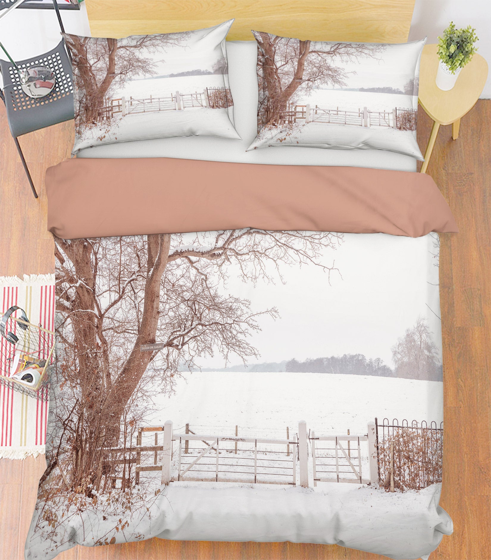 3D Railing Snow Tree 1050 Assaf Frank Bedding Bed Pillowcases Quilt