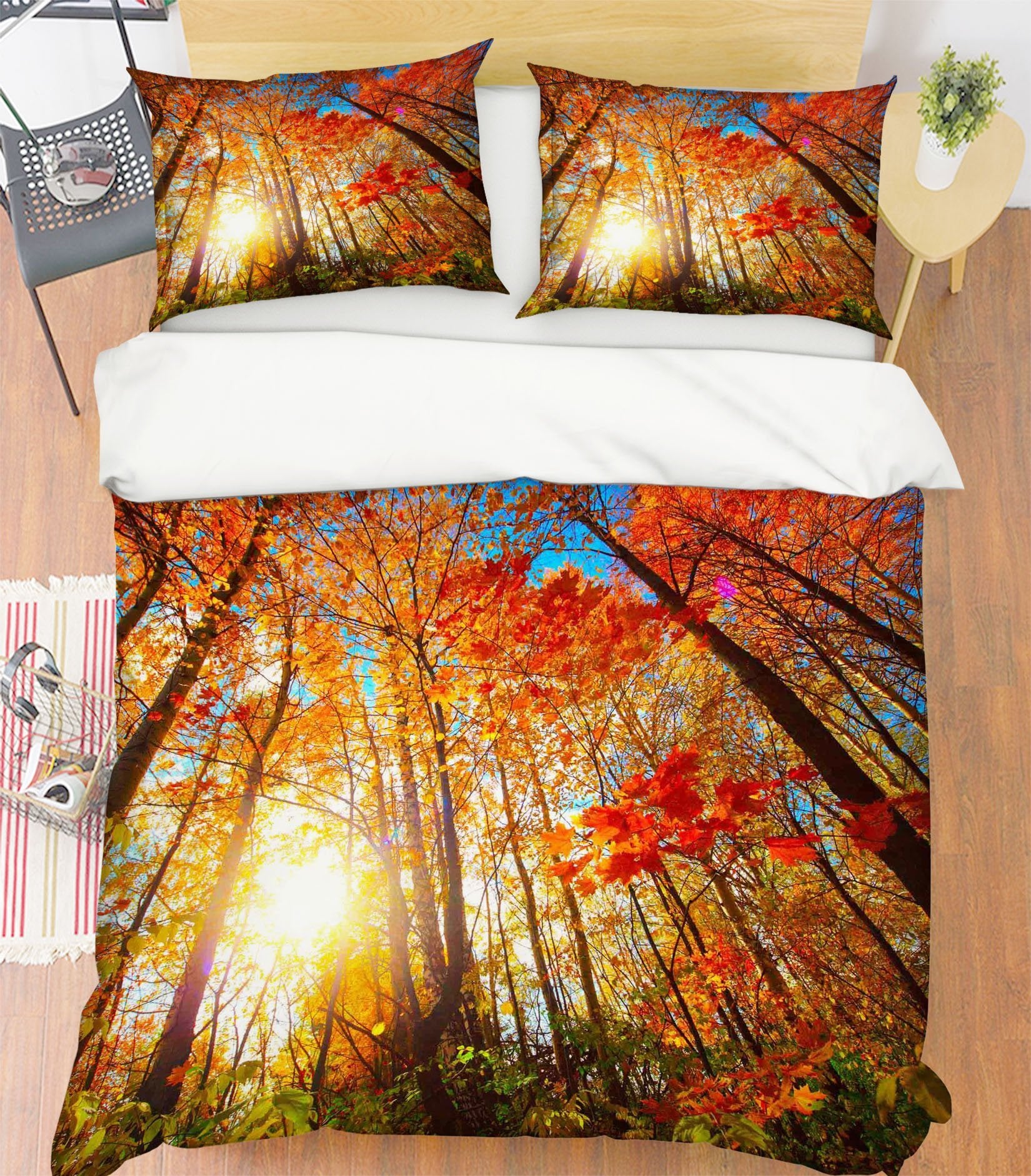 3D Sunshine Maple Grove 133 Bed Pillowcases Quilt Wallpaper AJ Wallpaper