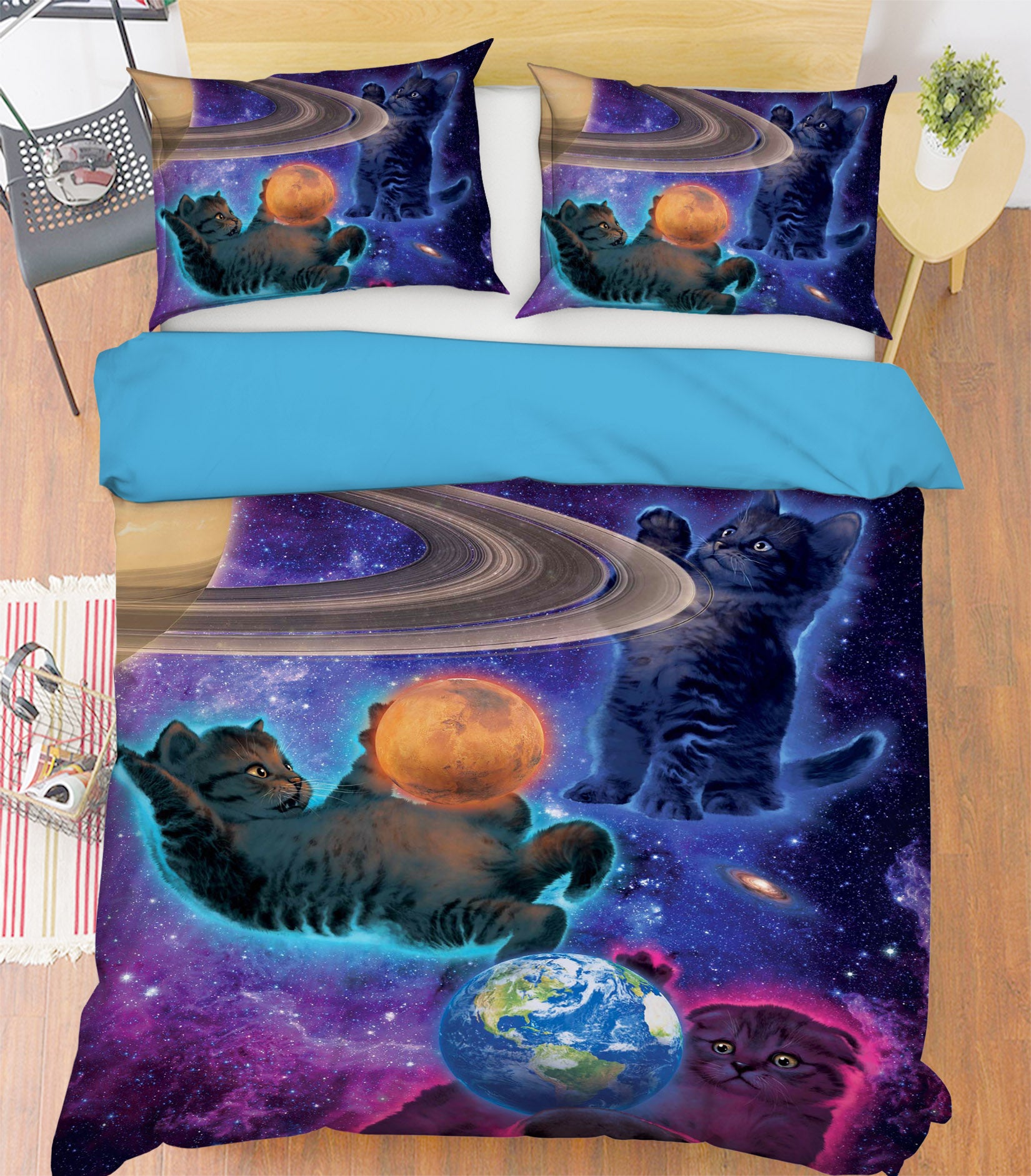 3D Cosmic Kittens 034 Bed Pillowcases Quilt Exclusive Designer Vincent