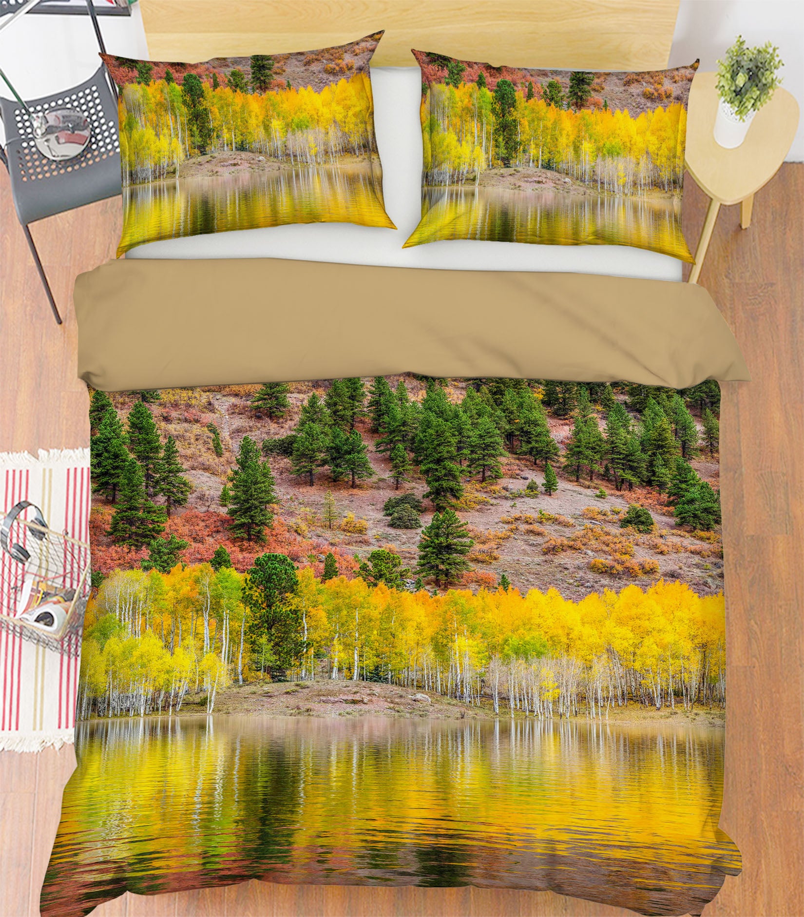 3D Yellow Forest 2018 Marco Carmassi Bedding Bed Pillowcases Quilt