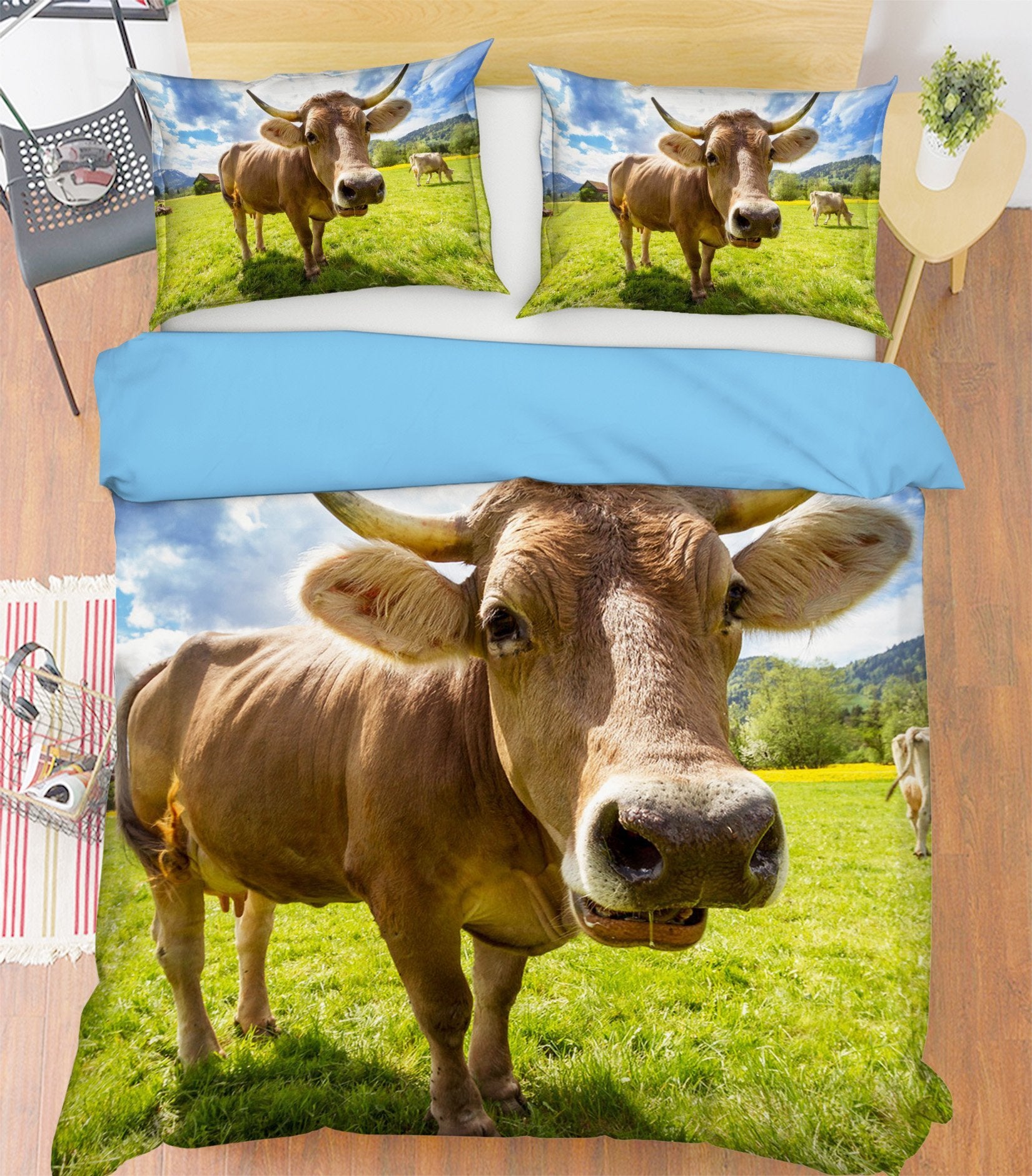 3D Cow Mouth 1926 Bed Pillowcases Quilt Quiet Covers AJ Creativity Home