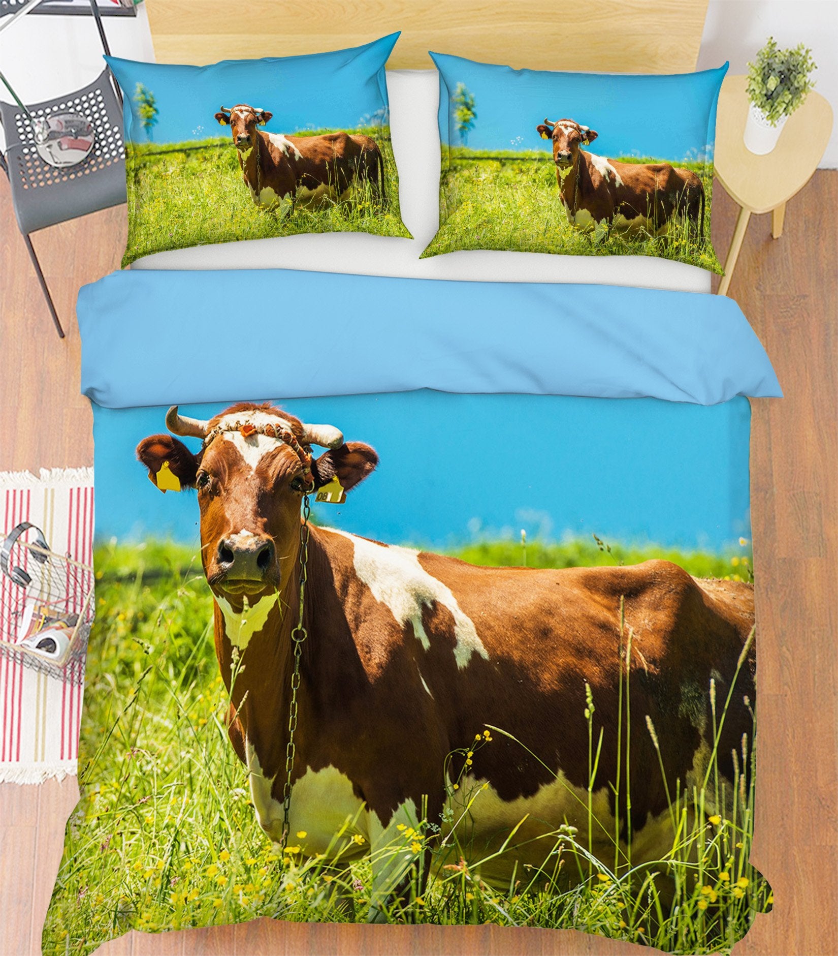 3D Brown Cow 878 Bed Pillowcases Quilt Quiet Covers AJ Creativity Home