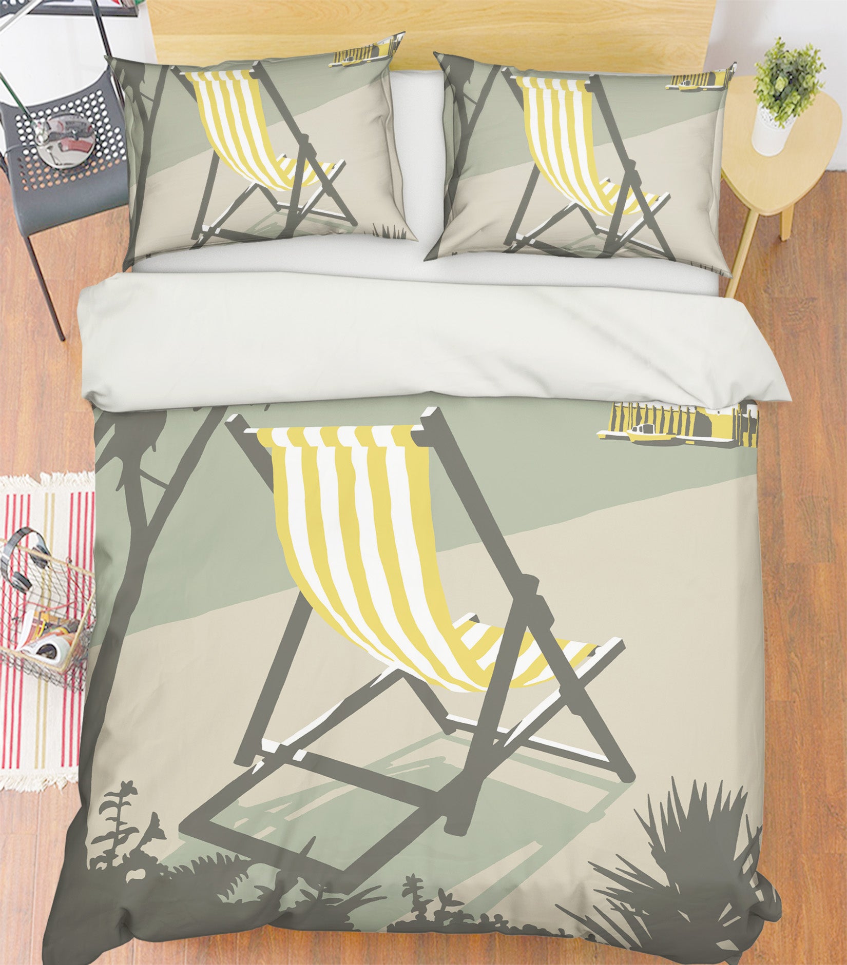 3D Rock Deckchair 2047 Steve Read Bedding Bed Pillowcases Quilt