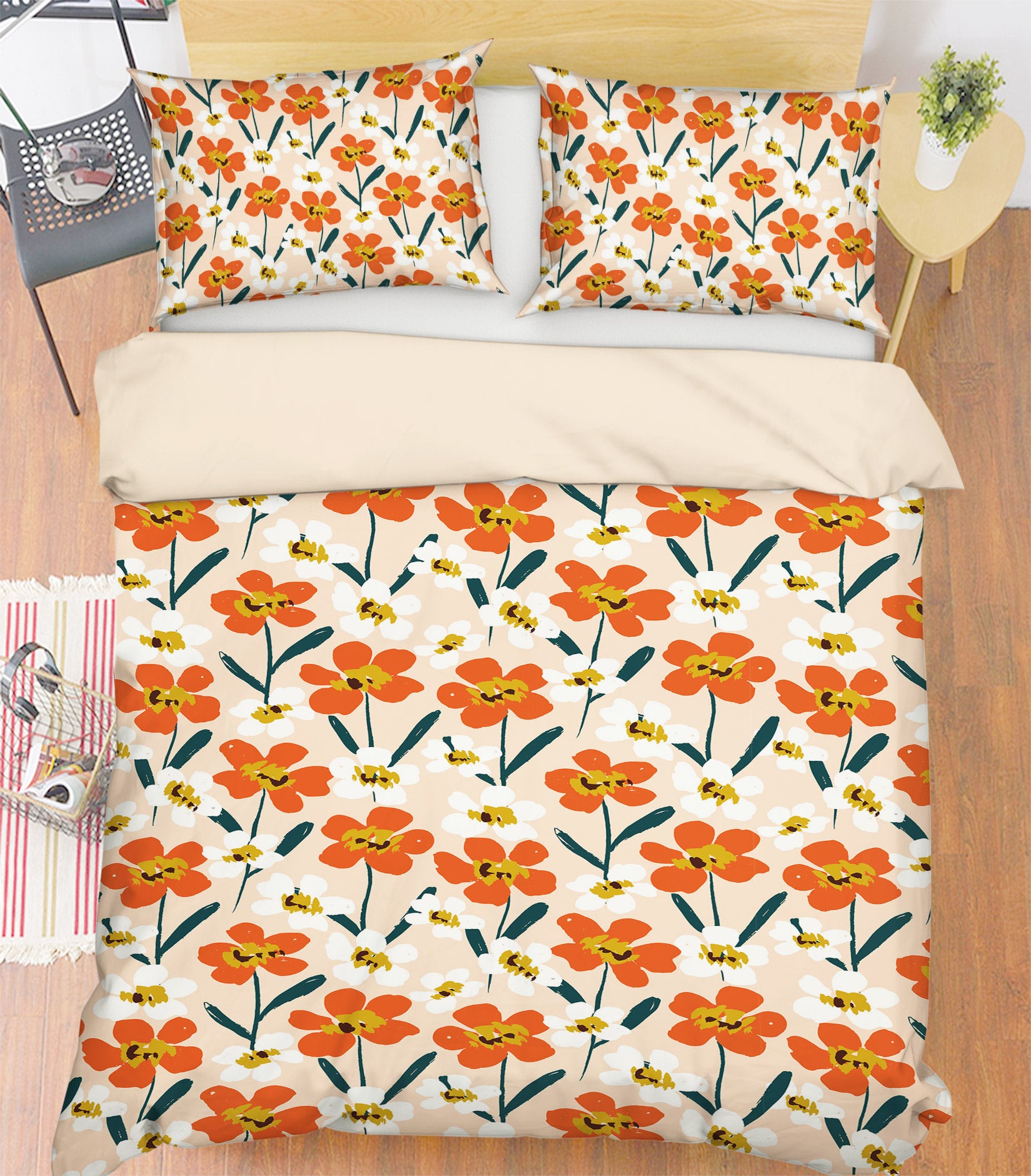 3D Orange Flowers 10983 Kashmira Jayaprakash Bedding Bed Pillowcases Quilt