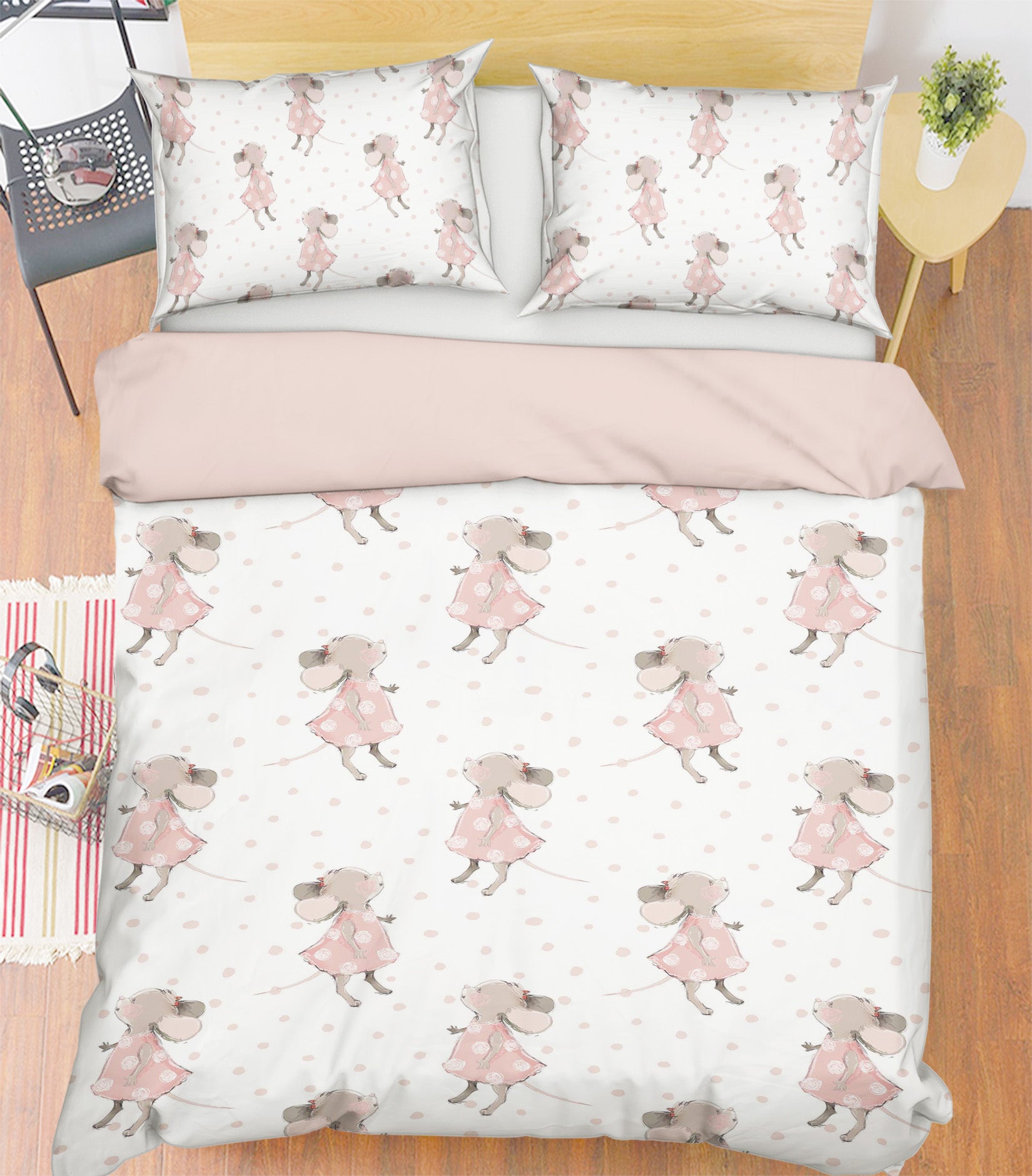 3D Pink Mouse 198 Uta Naumann Bedding Bed Pillowcases Quilt