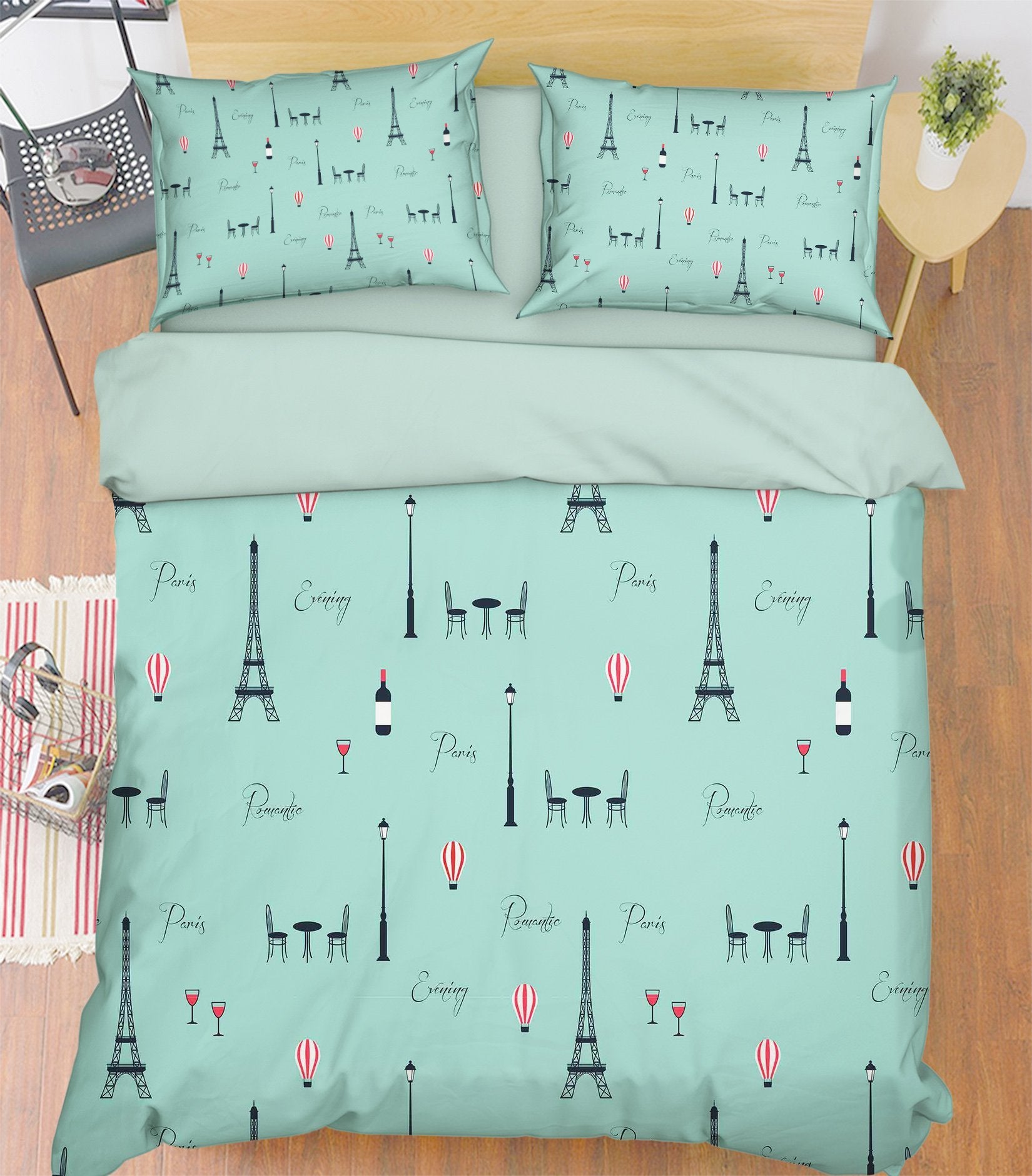 3D Eiffel Tower Pattern 202 Bed Pillowcases Quilt Wallpaper AJ Wallpaper