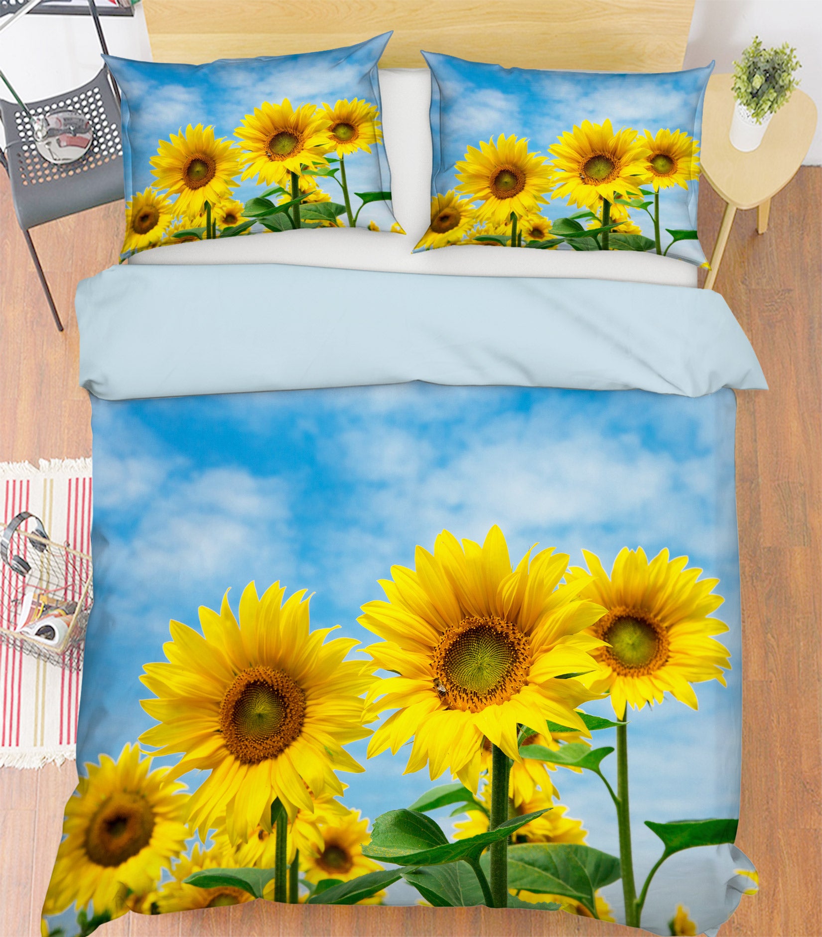 3D Sunflower 67130 Bed Pillowcases Quilt