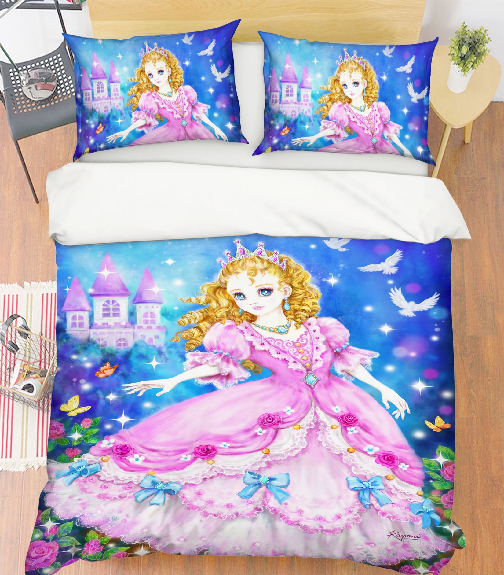 3D Pink Princess 5952 Kayomi Harai Bedding Bed Pillowcases Quilt Cover Duvet Cover