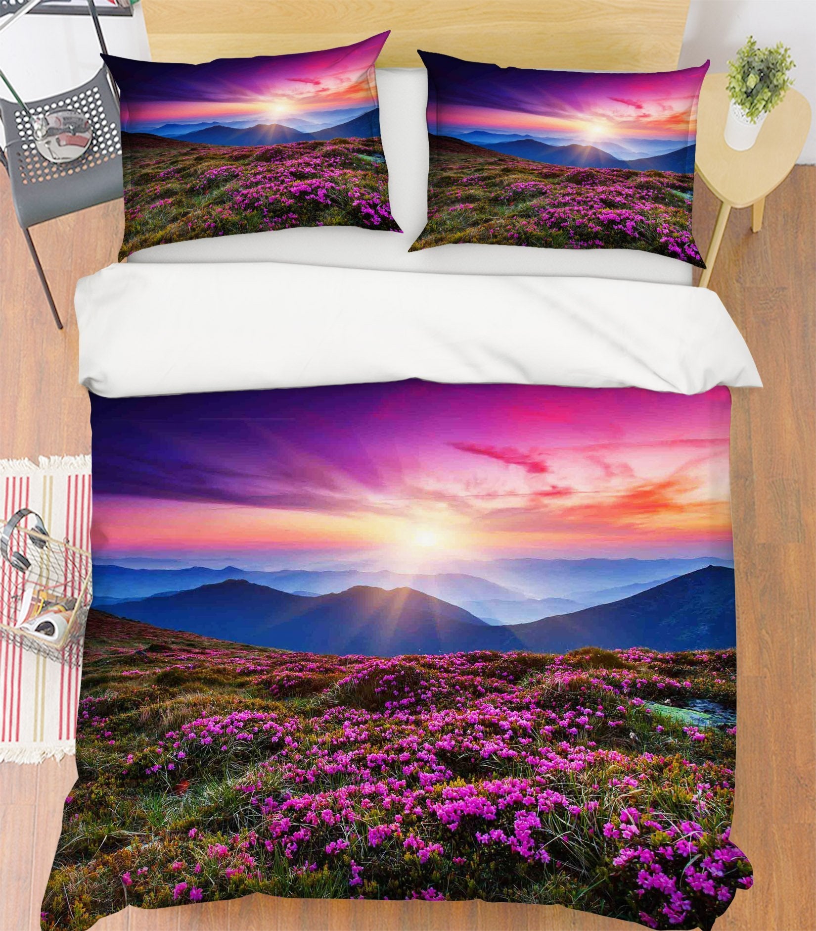 3D Sunset Flower 031 Bed Pillowcases Quilt Wallpaper AJ Wallpaper