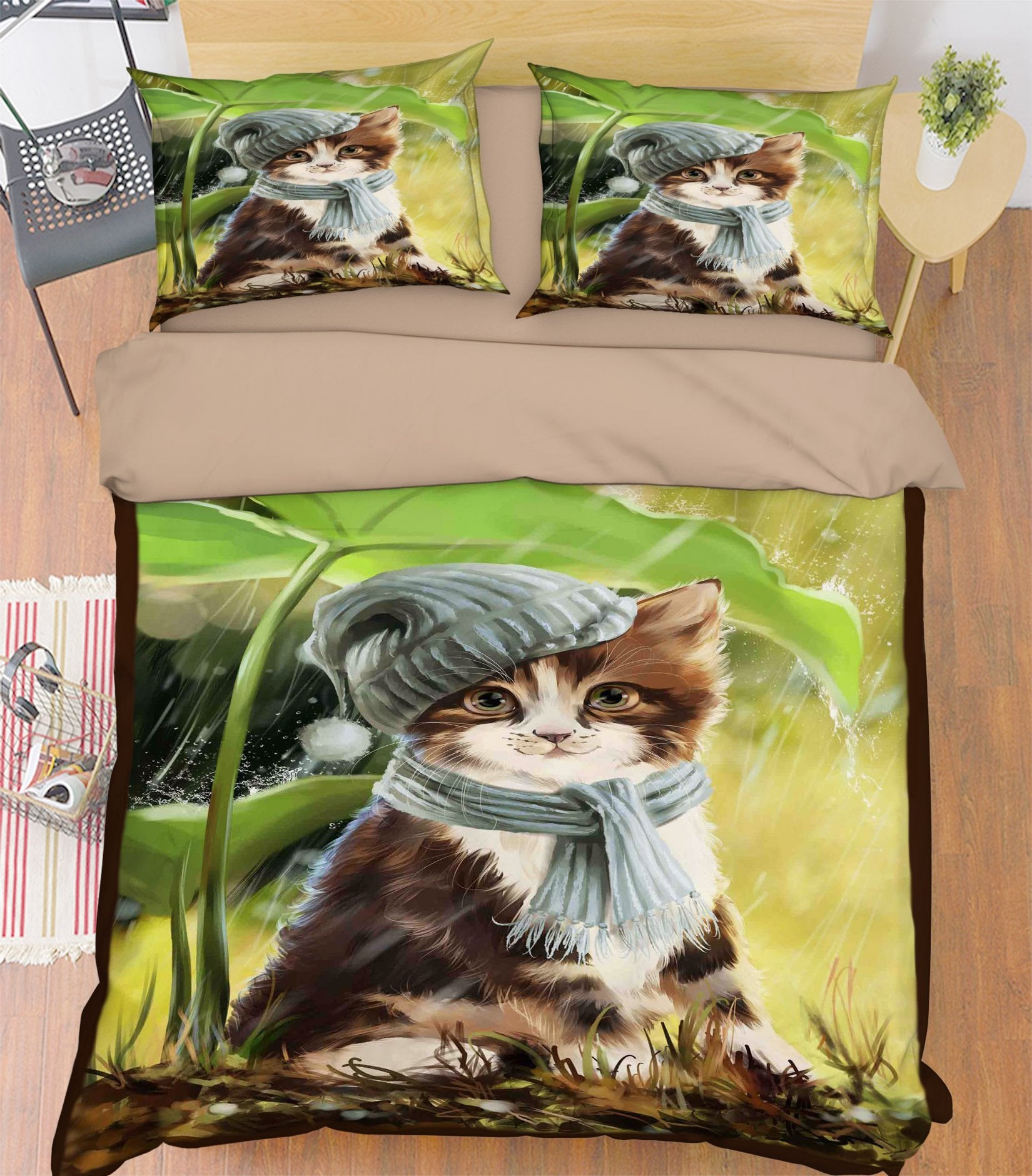 3D Dodge The Rain 086 Bed Pillowcases Quilt Wallpaper AJ Wallpaper