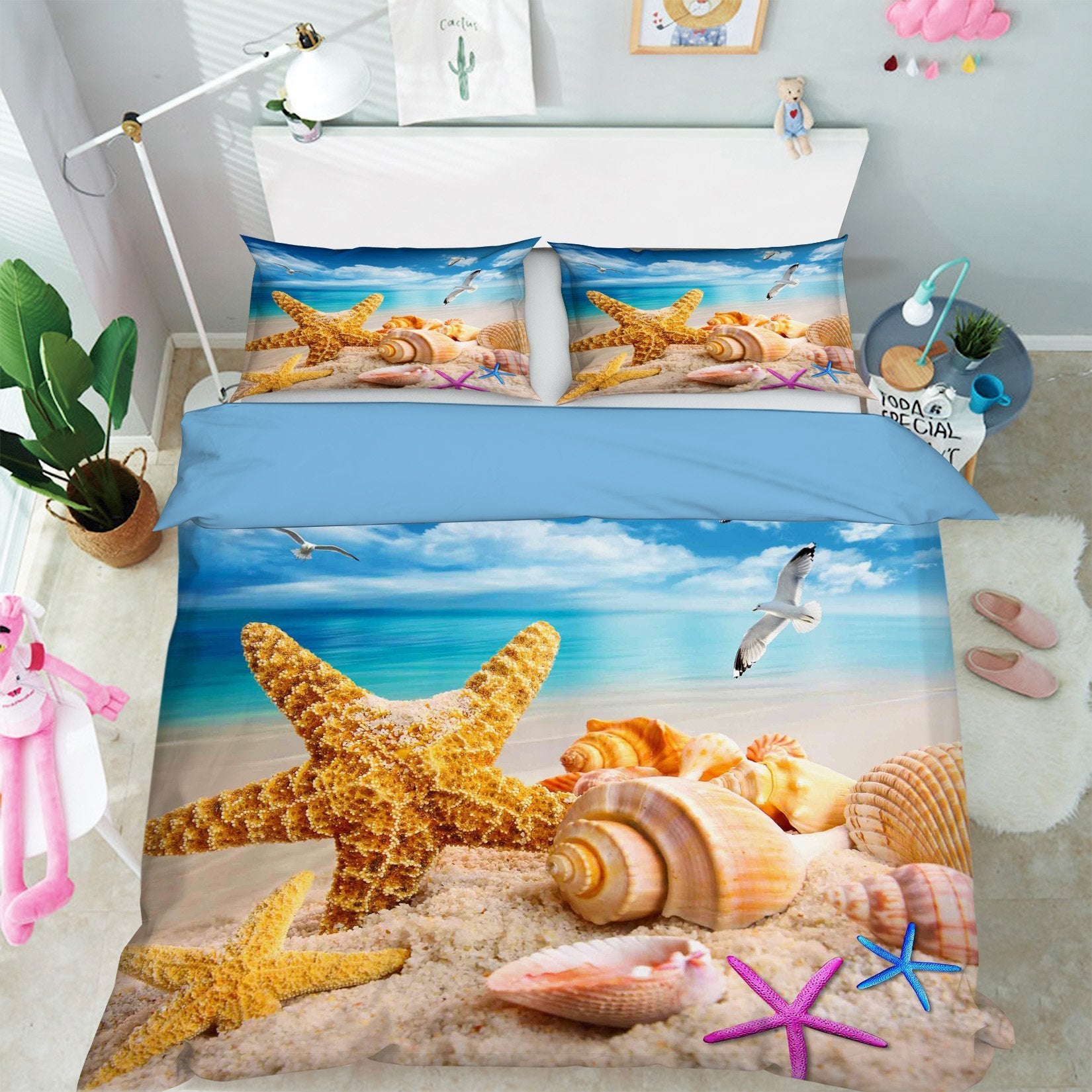 3D Yellow Starfish 243 Bed Pillowcases Quilt Wallpaper AJ Wallpaper