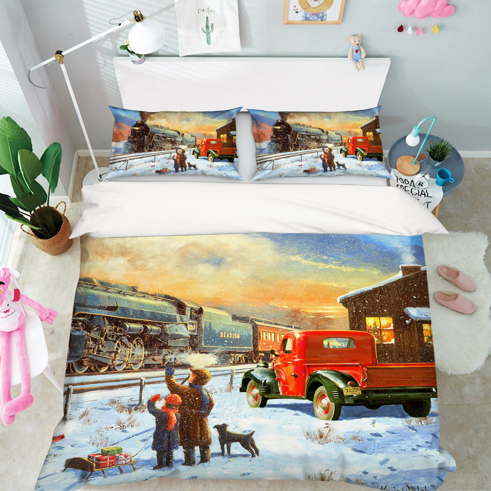 3D Snow Train 12524 Kevin Walsh Bedding Bed Pillowcases Quilt