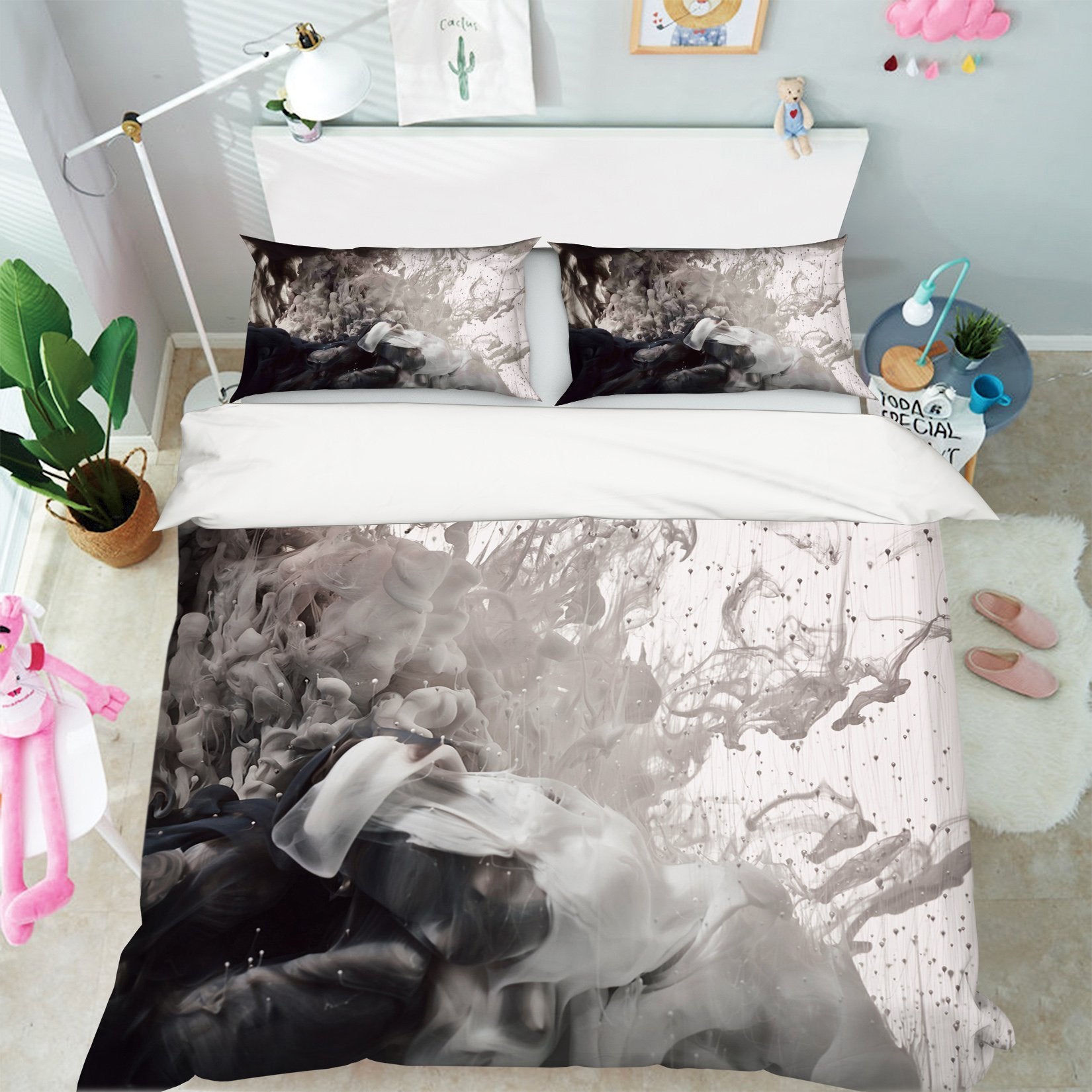 3D Flowing Ink Painting 029 Bed Pillowcases Quilt Wallpaper AJ Wallpaper