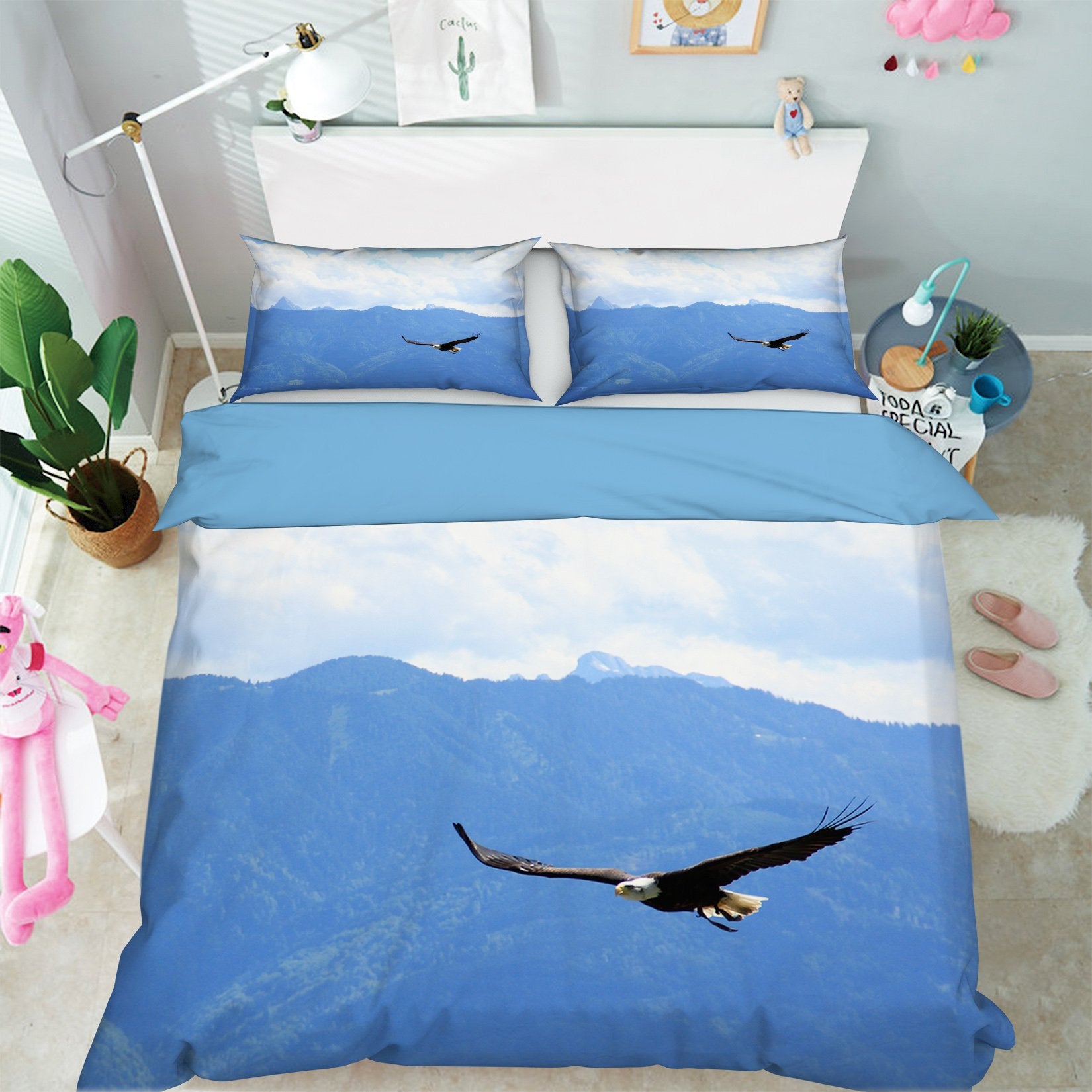 3D Soaring Eagle 1909 Bed Pillowcases Quilt Quiet Covers AJ Creativity Home