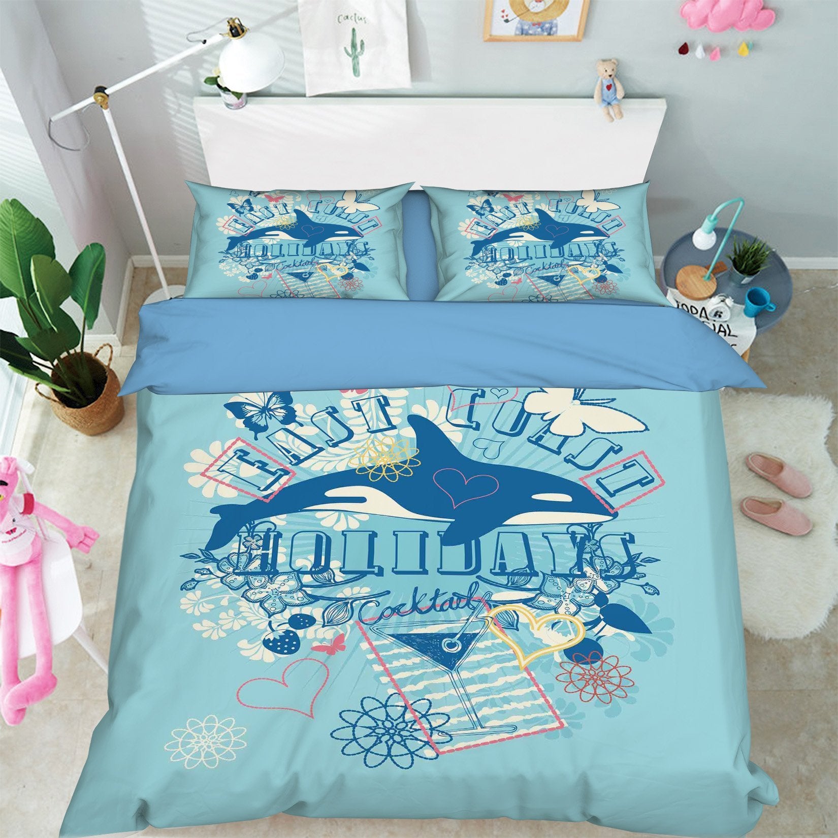 3D Whale Jumping 014 Bed Pillowcases Quilt Wallpaper AJ Wallpaper
