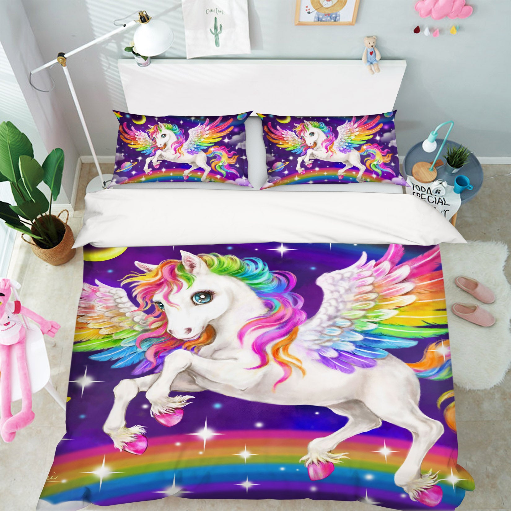 3D Unicorn Wings 5848 Kayomi Harai Bedding Bed Pillowcases Quilt Cover Duvet Cover