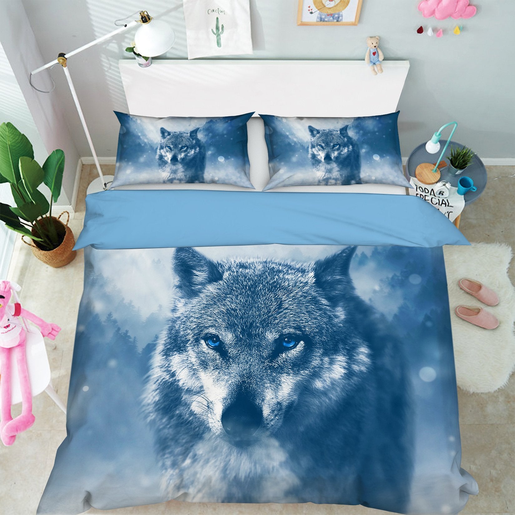 3D Snow Wolf 2011 Bed Pillowcases Quilt Quiet Covers AJ Creativity Home