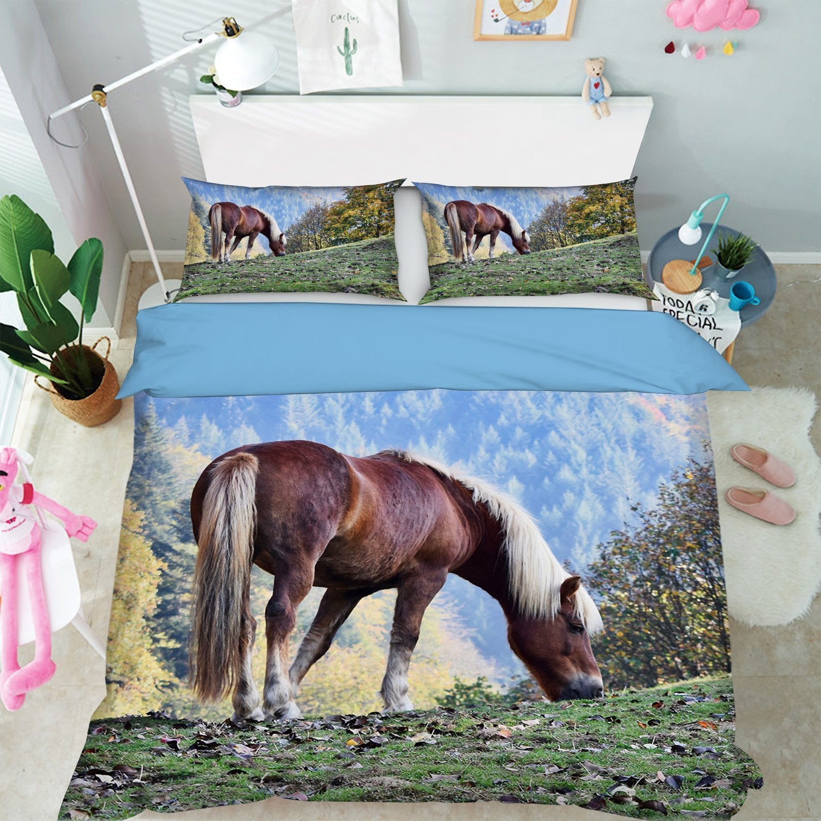 3D Horse Tail 1952 Bed Pillowcases Quilt Quiet Covers AJ Creativity Home