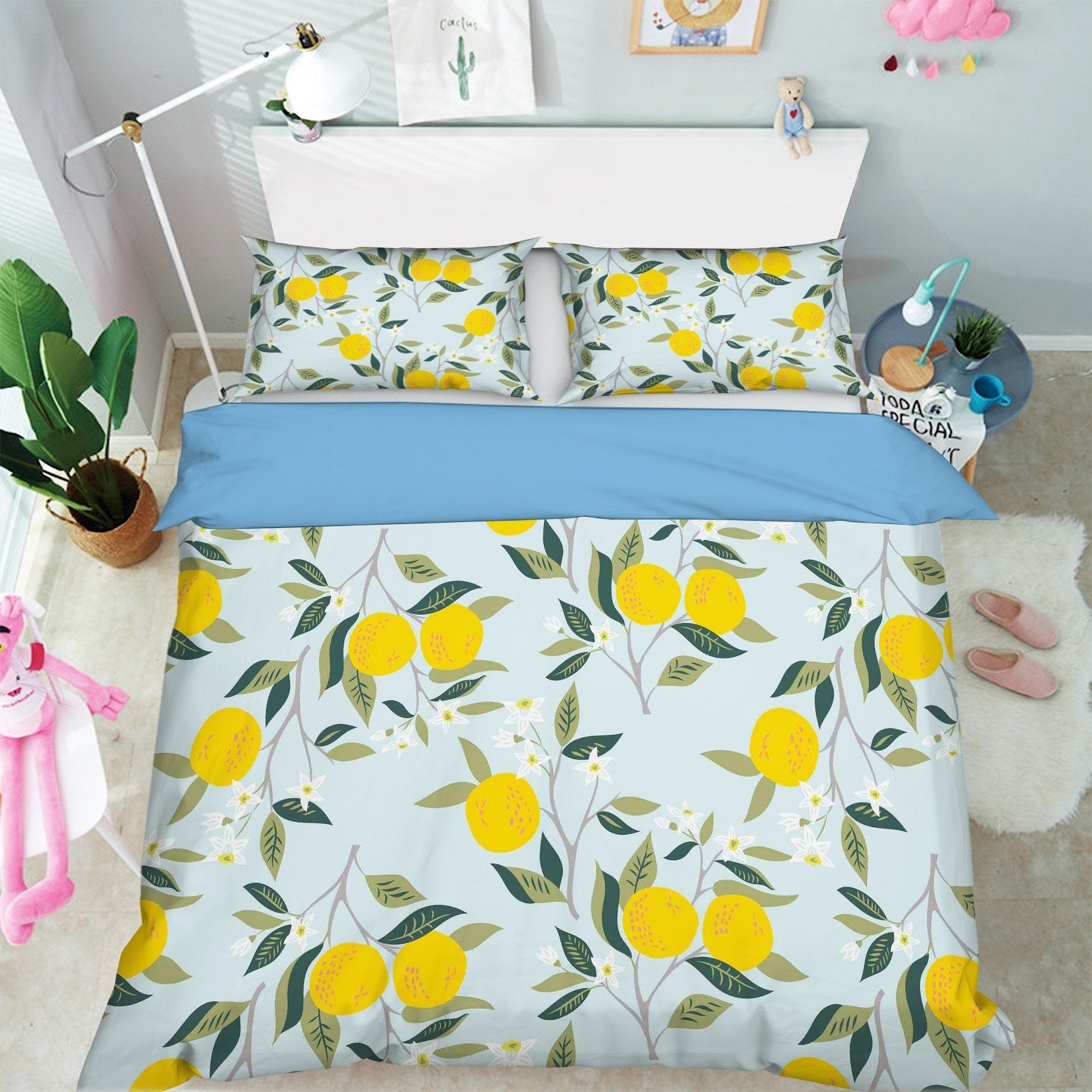 3D Fruit Leaves 081 Bed Pillowcases Quilt Wallpaper AJ Wallpaper