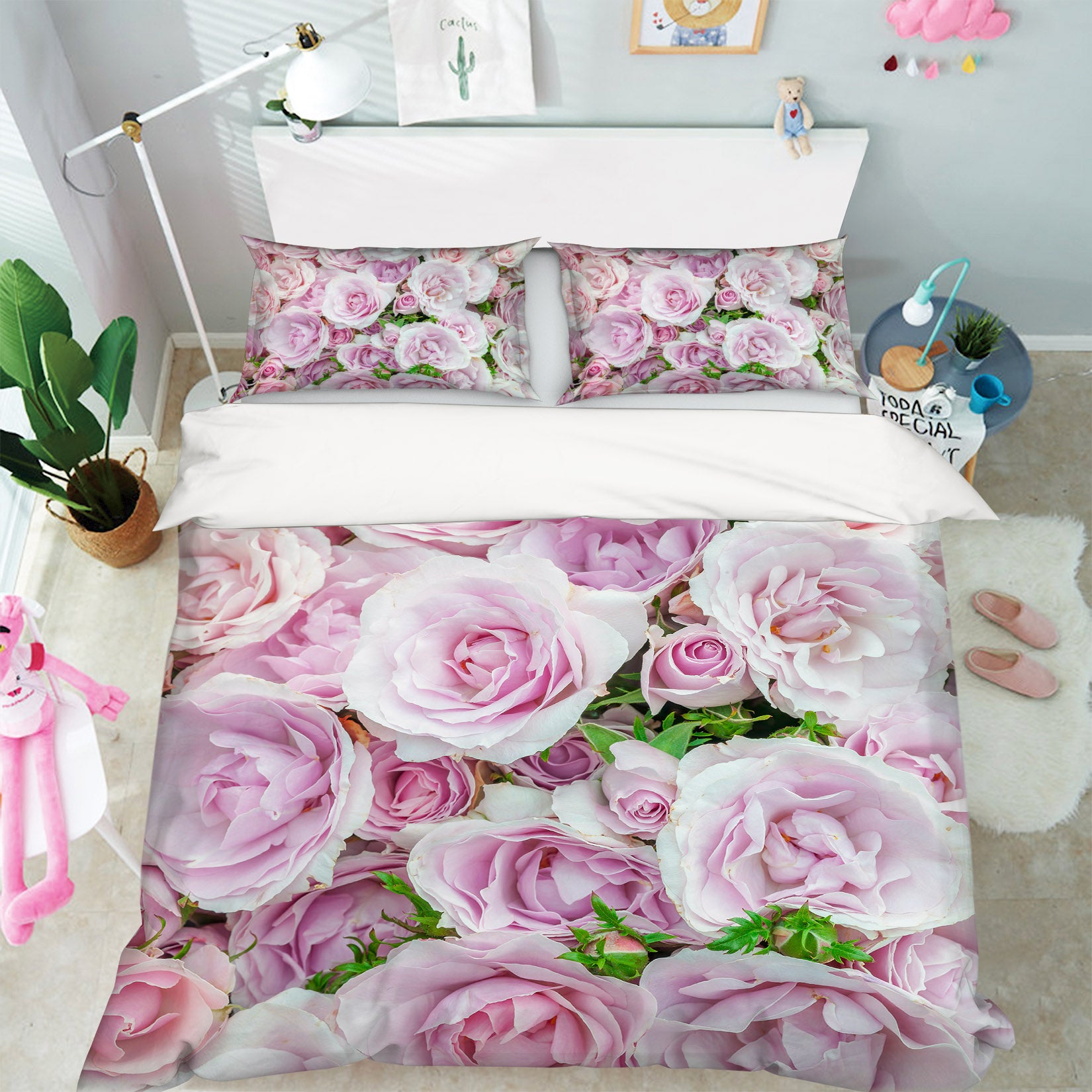 3D Pink Roses 7122 Assaf Frank Bedding Bed Pillowcases Quilt Cover Duvet Cover