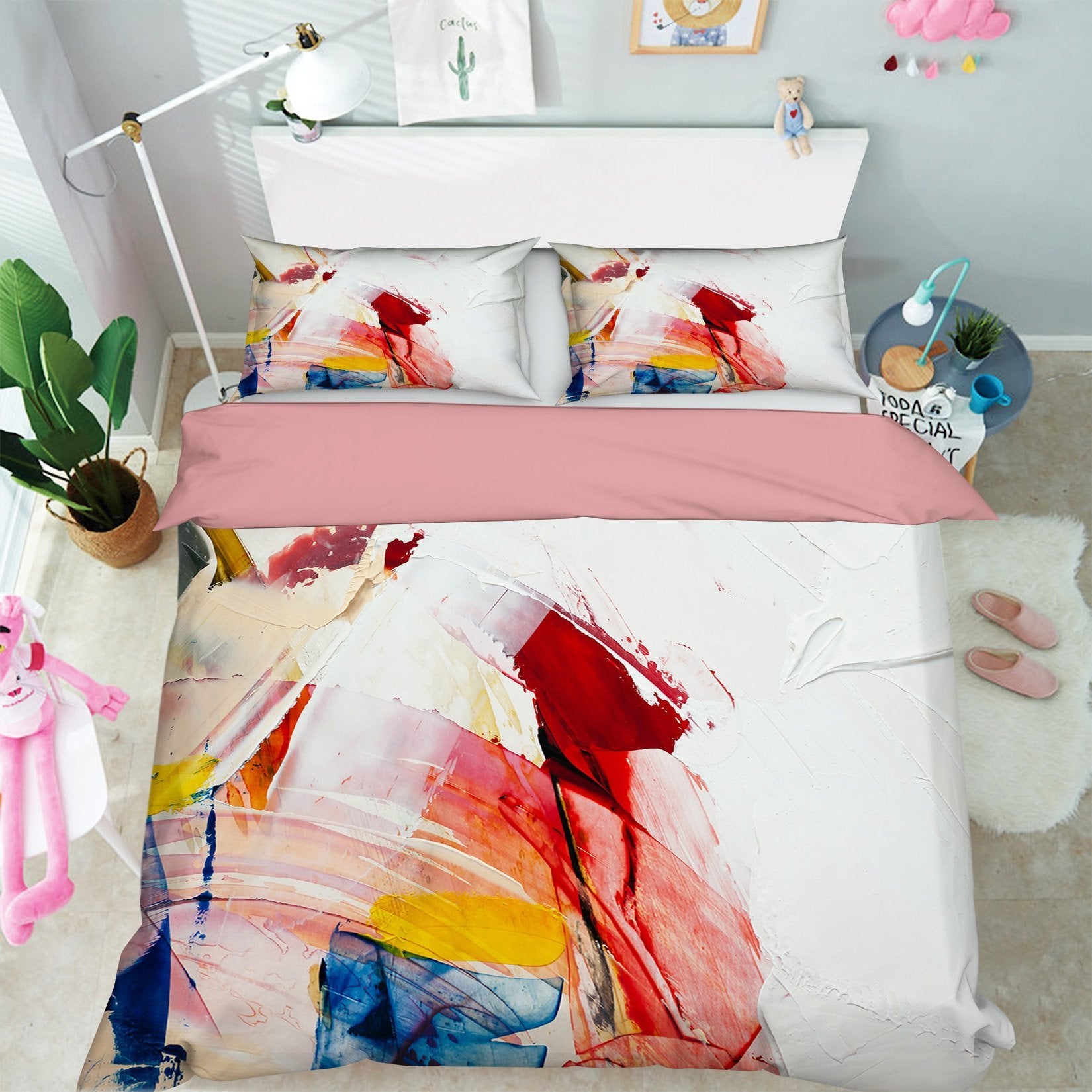 3D Color Painting Smear 027 Bed Pillowcases Quilt Wallpaper AJ Wallpaper