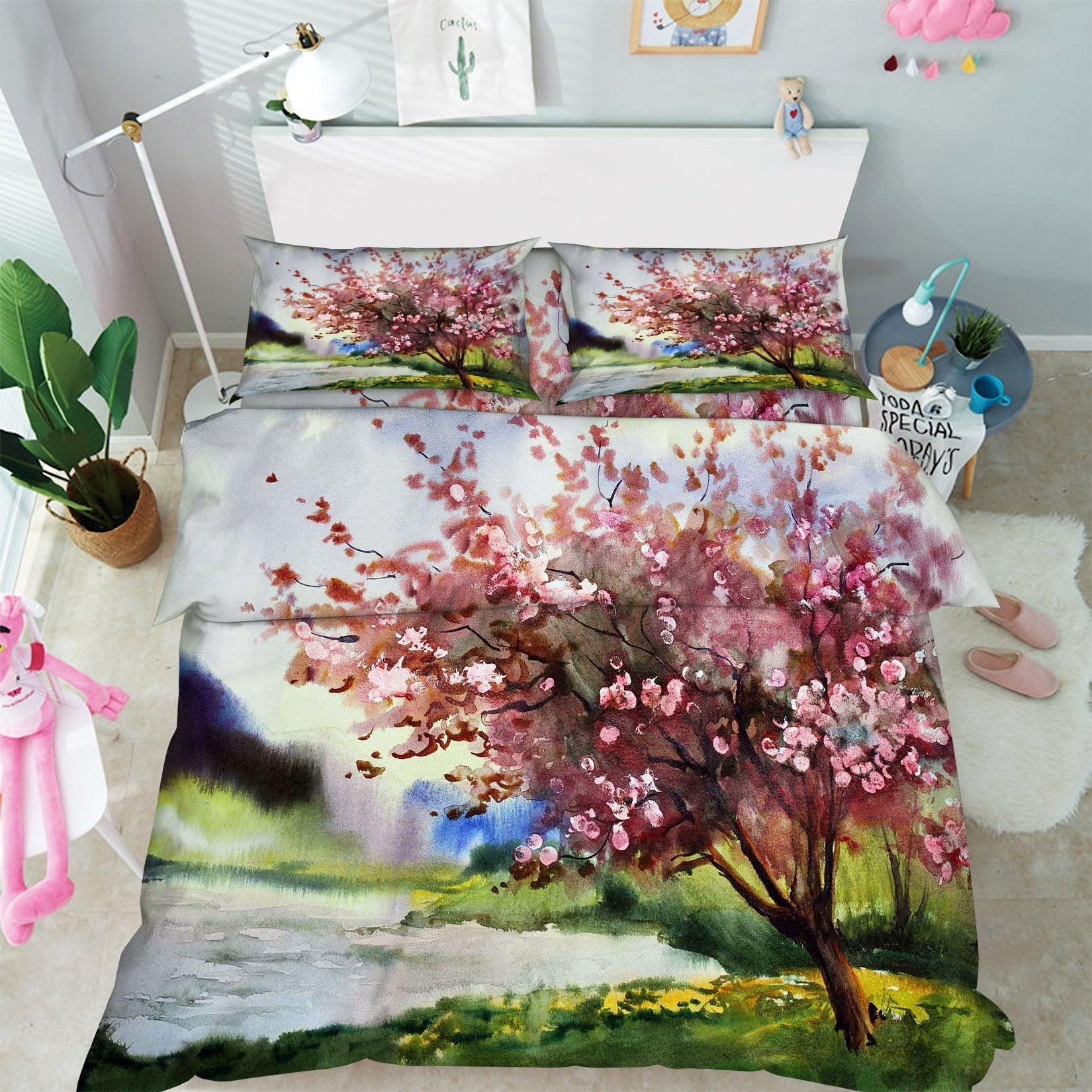 3D Tree Painting 91 Bed Pillowcases Quilt Wallpaper AJ Wallpaper