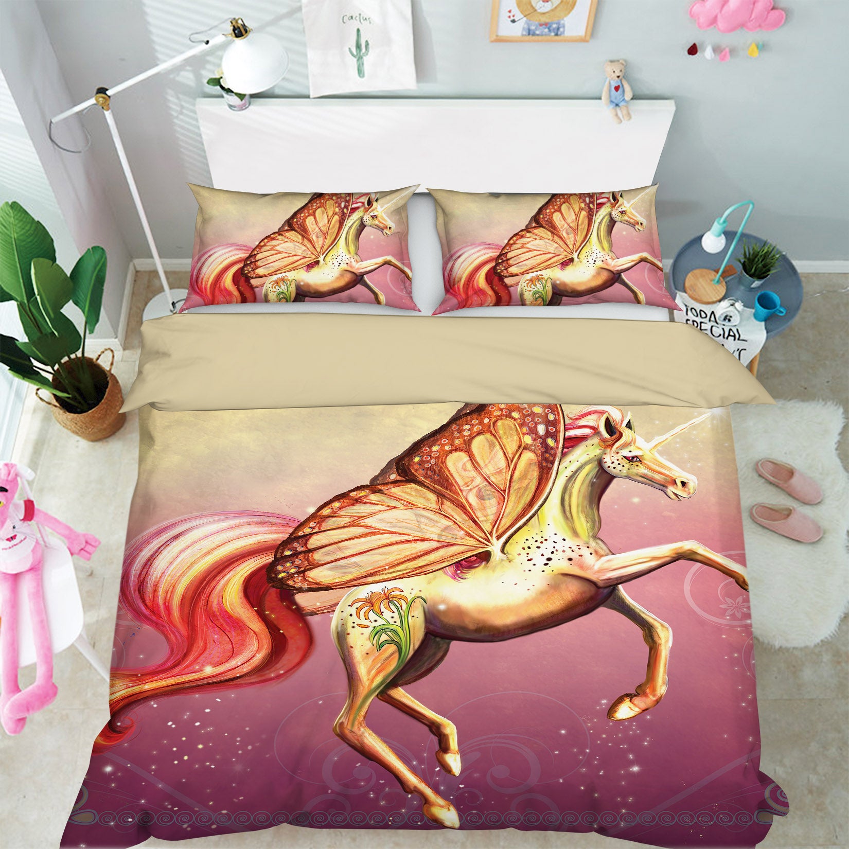 3D Wing Horse 105 Rose Catherine Khan Bedding Bed Pillowcases Quilt