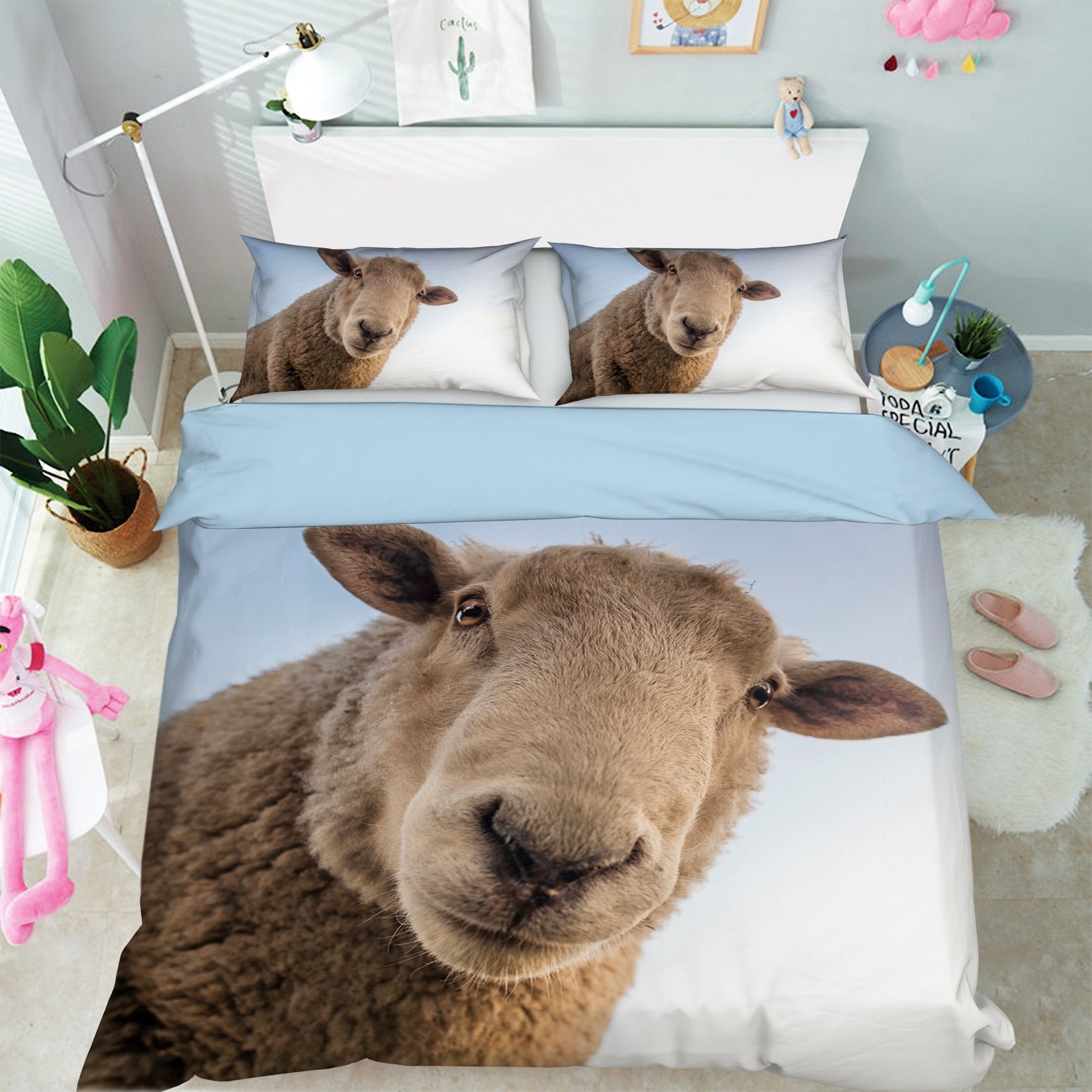 3D Sheep 1992 Bed Pillowcases Quilt Quiet Covers AJ Creativity Home