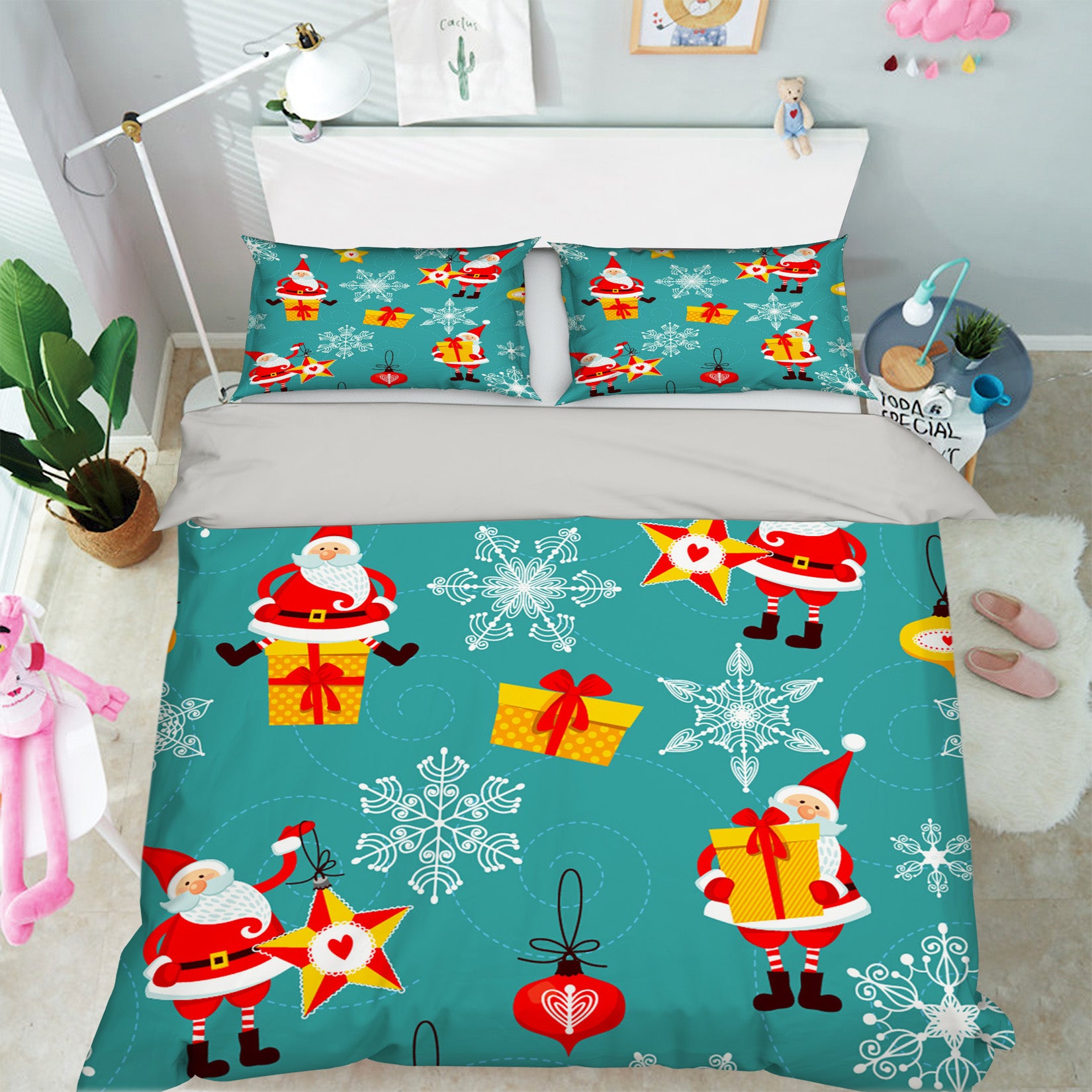 3D Santa Claus Snowflake Gift 31134 Christmas Quilt Duvet Cover Xmas Bed Pillowcases