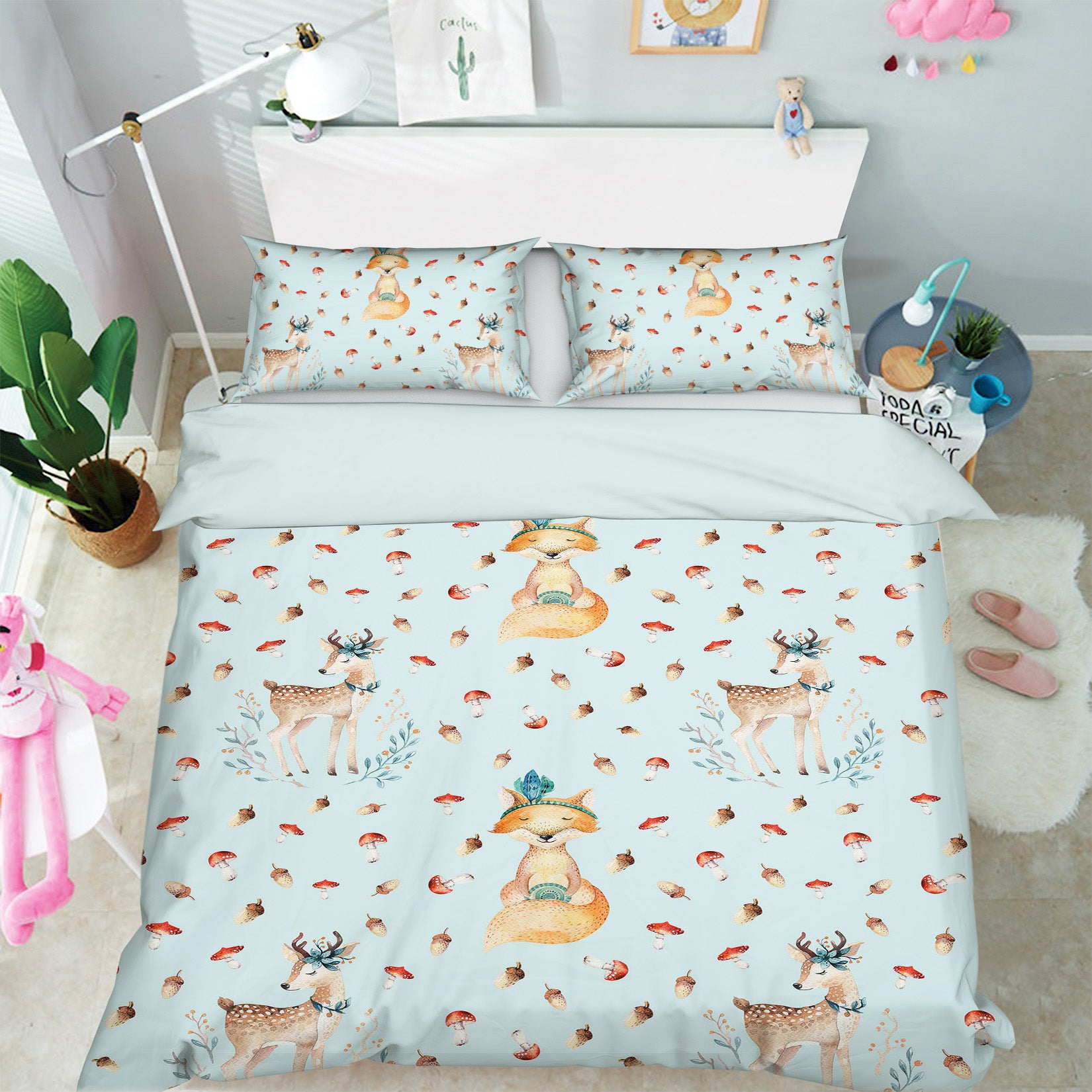 3D Mushroom Deer 214 Uta Naumann Bedding Bed Pillowcases Quilt